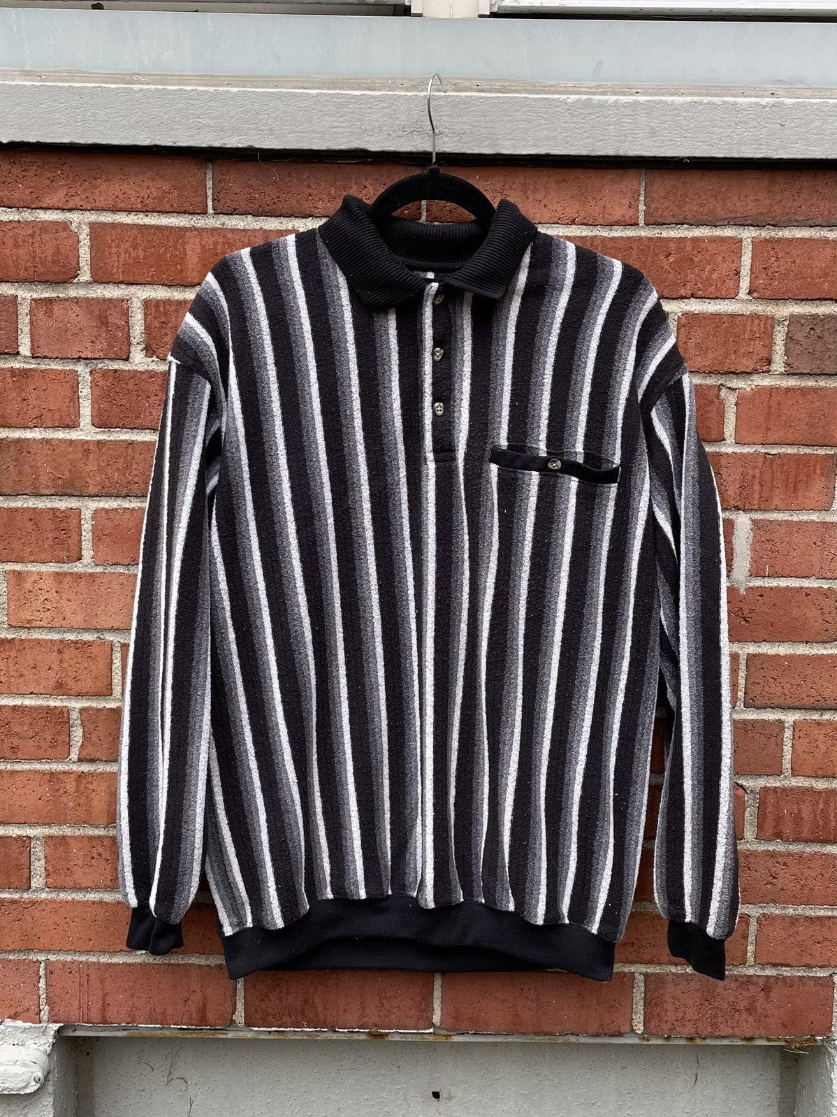 Vintage Vintage 90s Safe Harbor Sportswear 1/4 Striped Pullover Size US L / EU 52-54 / 3 - 1 Thumbnail