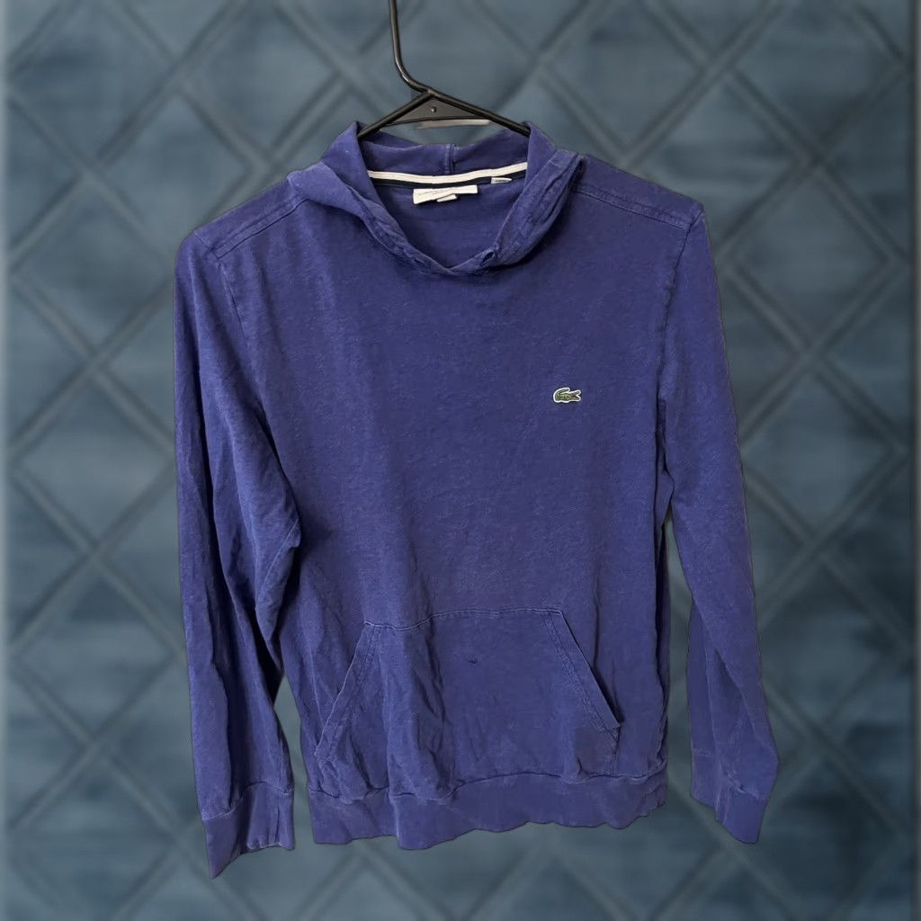 Lacoste Lacoste Hoodie T-Shirt Long Sleeve Blue Pullover Lightweight Knit Crew Neck S Men's Size US S / EU 44-46 / 1 - 1 Thumbnail