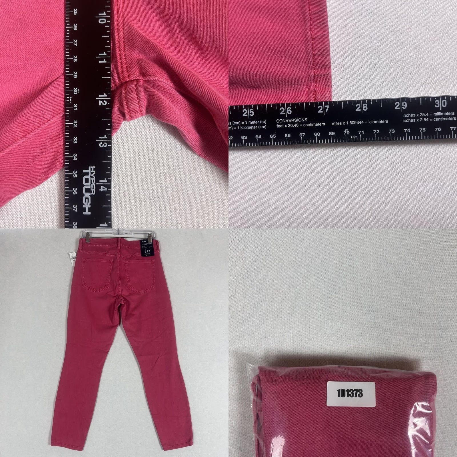 Gap GAP Jeans High Rise Legging Skimmer Denim Pink 8 Regular Womens NWT ZIP Button Zipper Stretch Slim Size 30" / US 8 / IT 44 - 8 Thumbnail