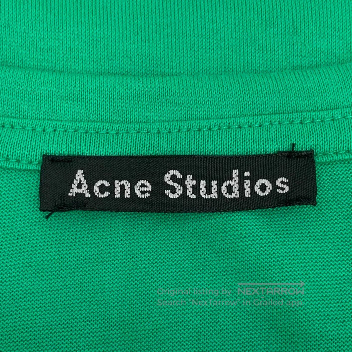 Acne Studios Acne Studios Green smiley face embroidery cotton round nec Size US XXS / EU 40 - 6 Thumbnail