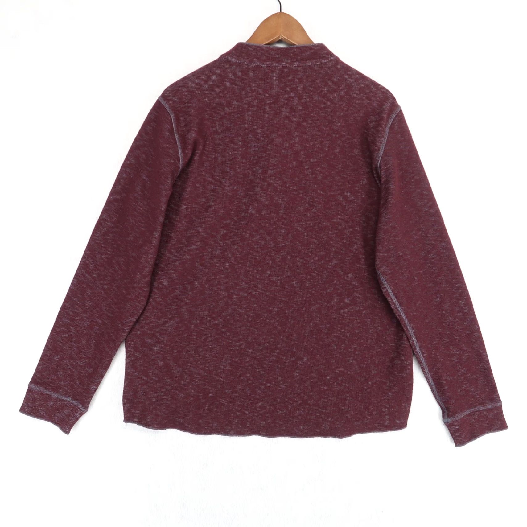 Tailorbyrd TAILORBYRD Reversible Henley Shirt Mens Large Burgundy Gray Long Sleeve Size US L / EU 52-54 / 3 - 2 Thumbnail