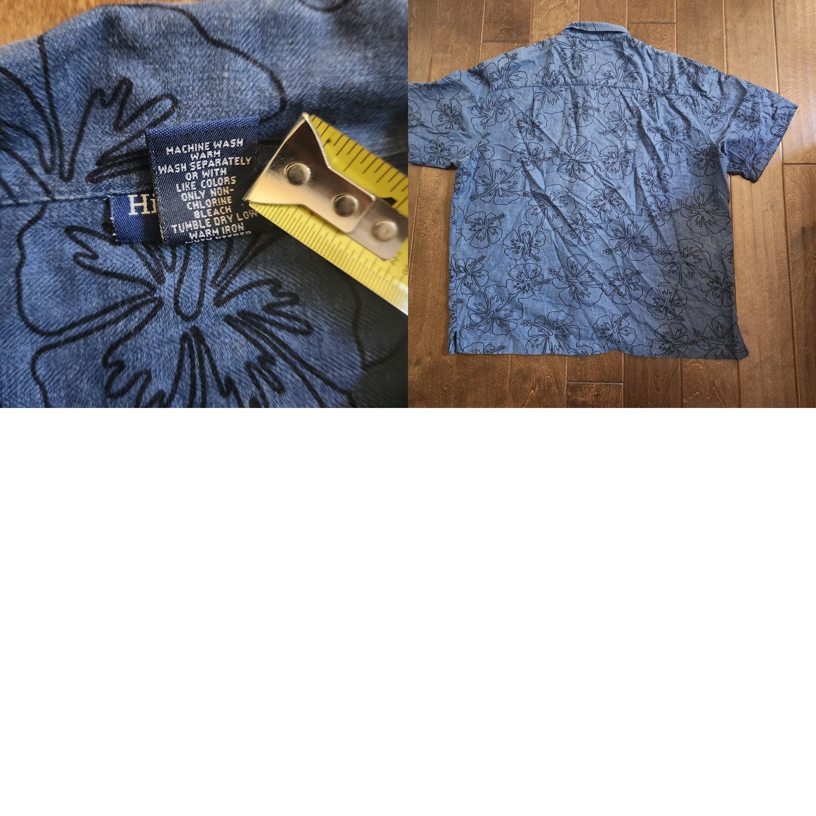 High Sierra High Sierra Shirt Floral Short Sleeve Button-Up XL Teens Boys Blue Linen Rayon Summer Spring Fall Moment Size US XL / EU 56 / 4 - 9 Thumbnail