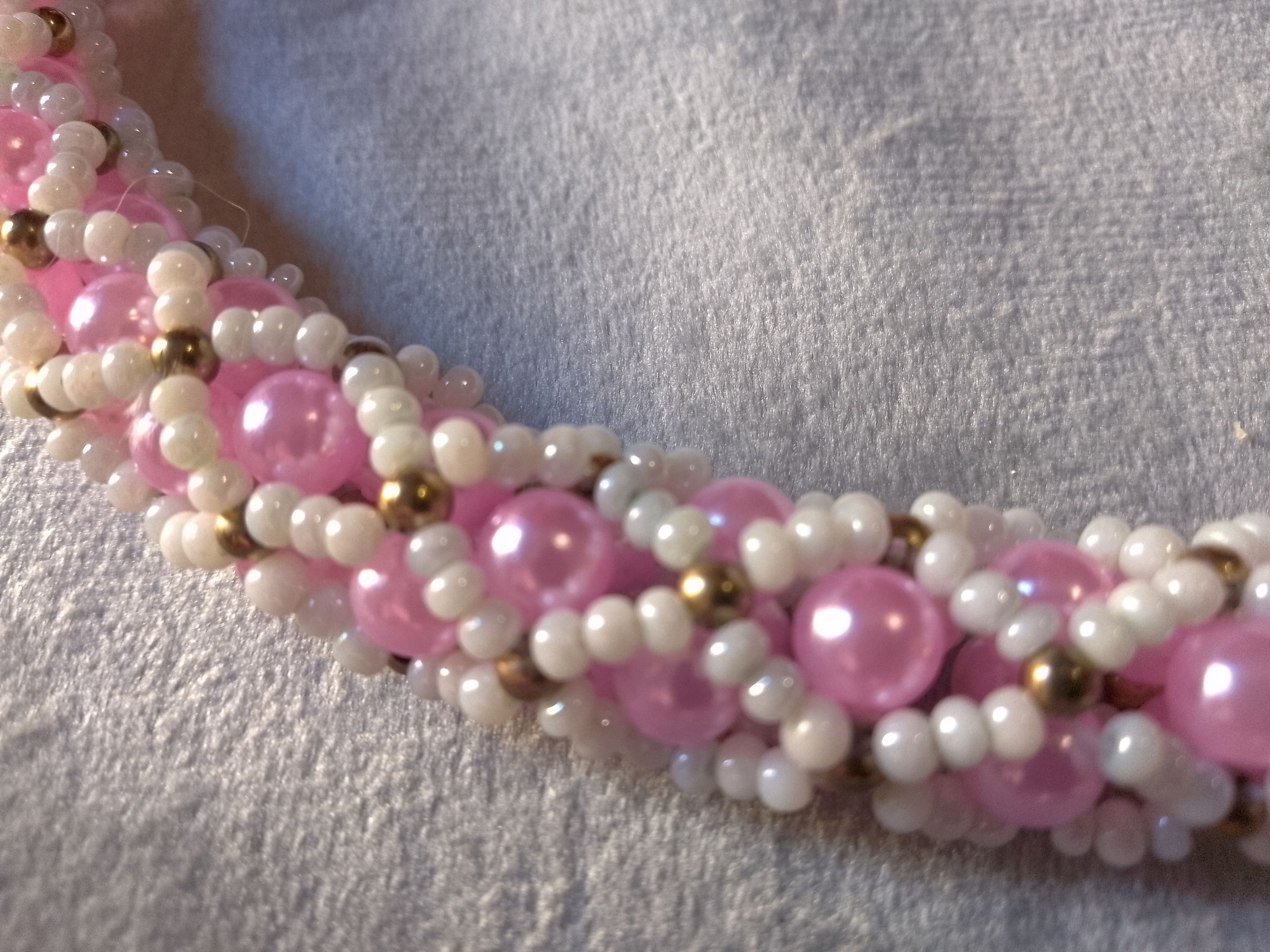 Handmade Necklace. Vintage style Pearls Pink Tubular Elegant Size ONE SIZE - 9 Thumbnail