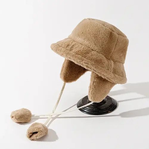 Japanese Brand Faux Fur Plush Bucket Hat Size ONE SIZE - 2 Thumbnail