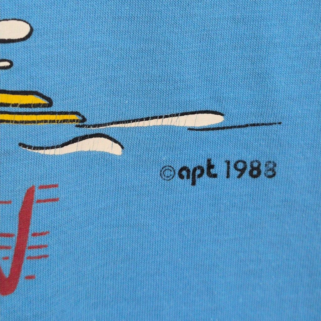 Hanes × Vintage Vintage Hang On Water Skiing Dog Single Stitch Blue T-Shirt Size US L / EU 52-54 / 3 - 4 Thumbnail
