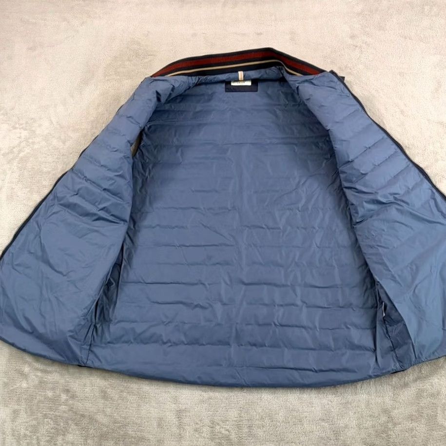 Marine Layer Marine Layer Taos Down Fill Puffer Vest in Blue Striped Men XL Full Zip Pockets Size US XL / EU 56 / 4 - 5 Thumbnail
