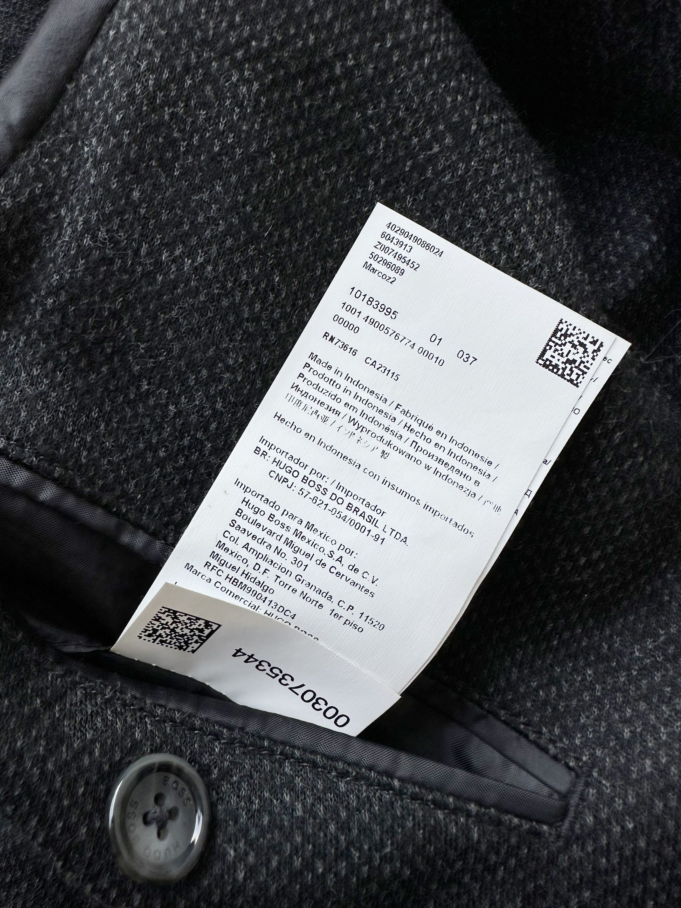 Hugo × Hugo Boss Hugo Boss dark grey melange wool blazer Size 48R - 8 Thumbnail