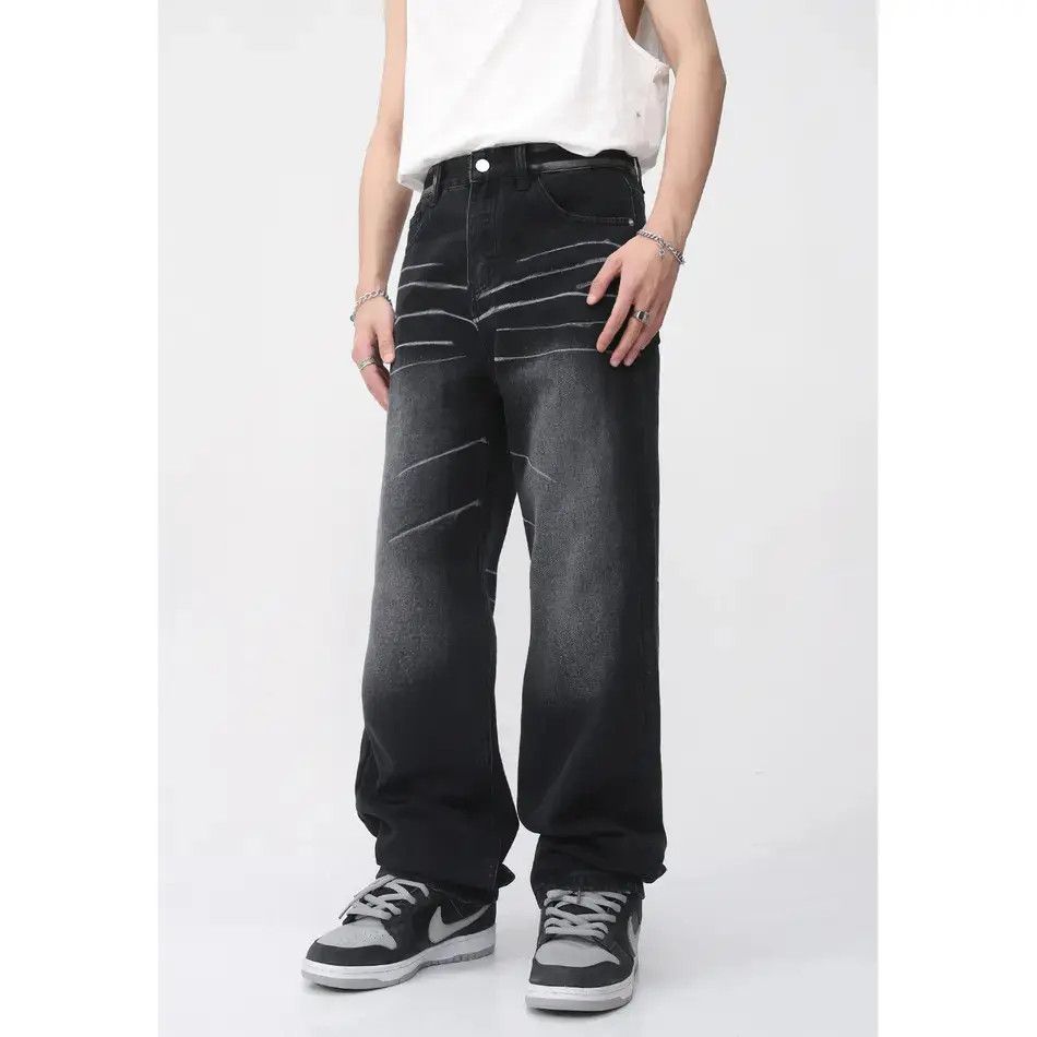 Japanese Brand Retro loose straight leg wide leg jeans Size US 32 / EU 48 - 3 Thumbnail