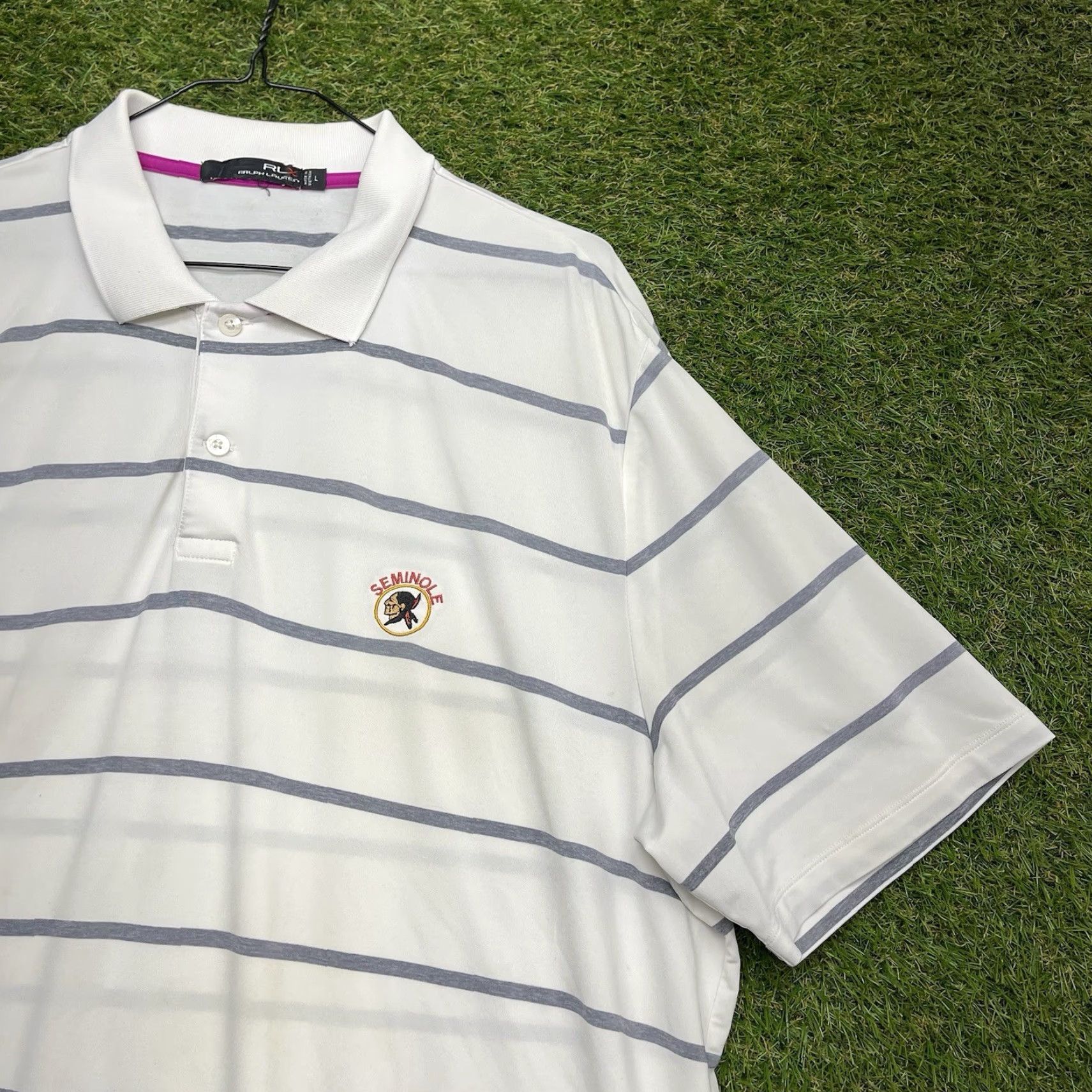 Ralph Lauren RLX Ralph Lauren Polo Golf Shirt Mens L Striped White Size US L / EU 52-54 / 3 - 2 Thumbnail