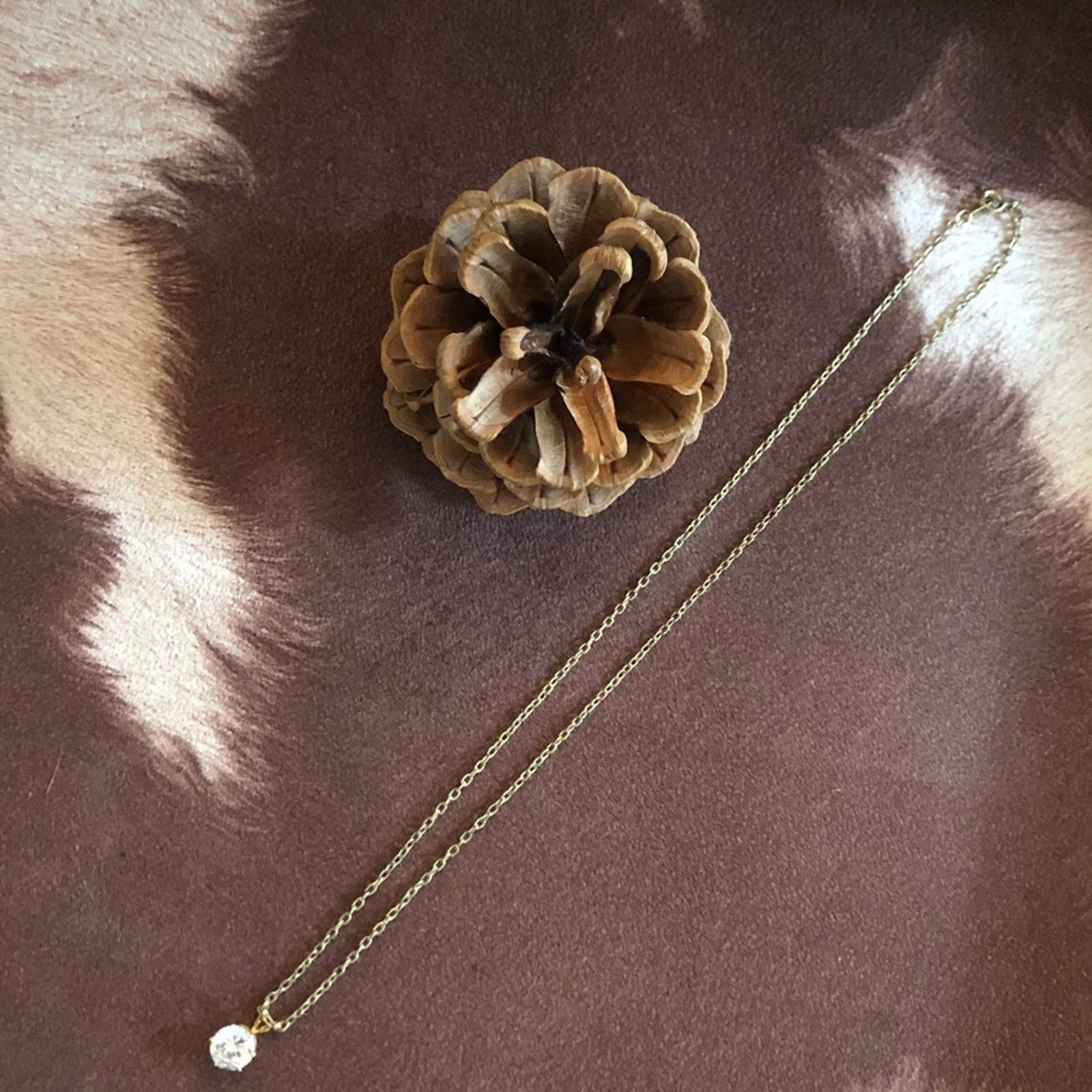 Vintage Vintage round CZ gold plated chain necklace Size ONE SIZE - 1 Thumbnail