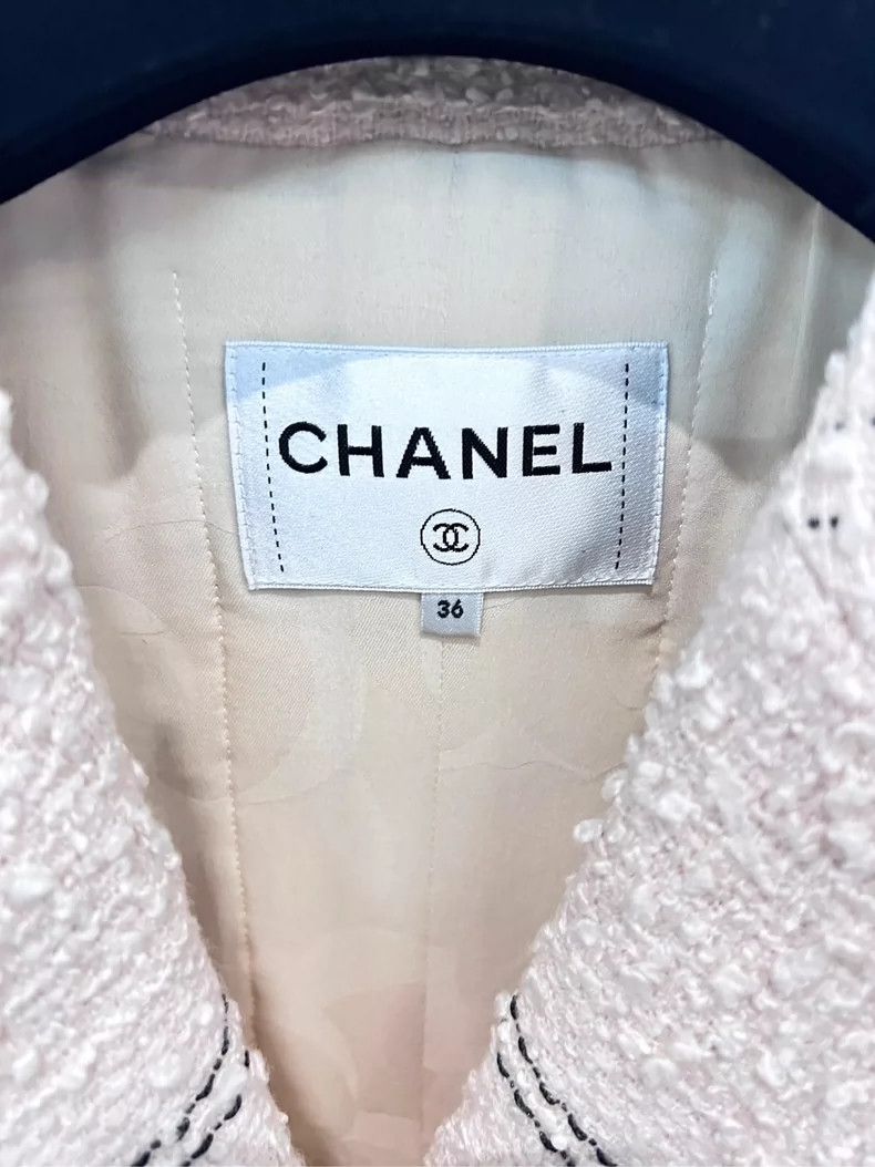 Chanel Chanel Nude pink silver silk plaid jacket Size XS / US 0-2 / IT 36-38 - 2 Thumbnail