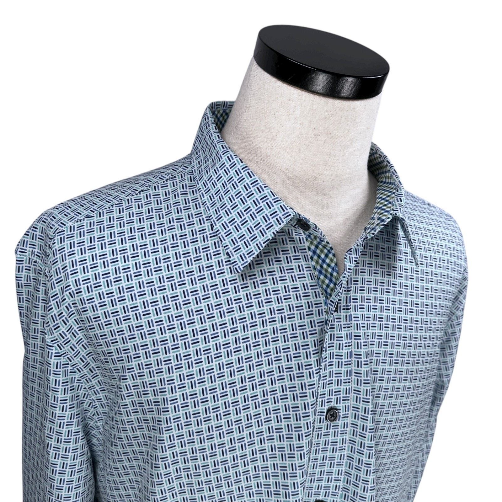 Other Con.Struct Shirt Men’s 2XL Blue White 4-Way Stretch Slim Fit Size US XXL / EU 58 / 5 - 3 Thumbnail