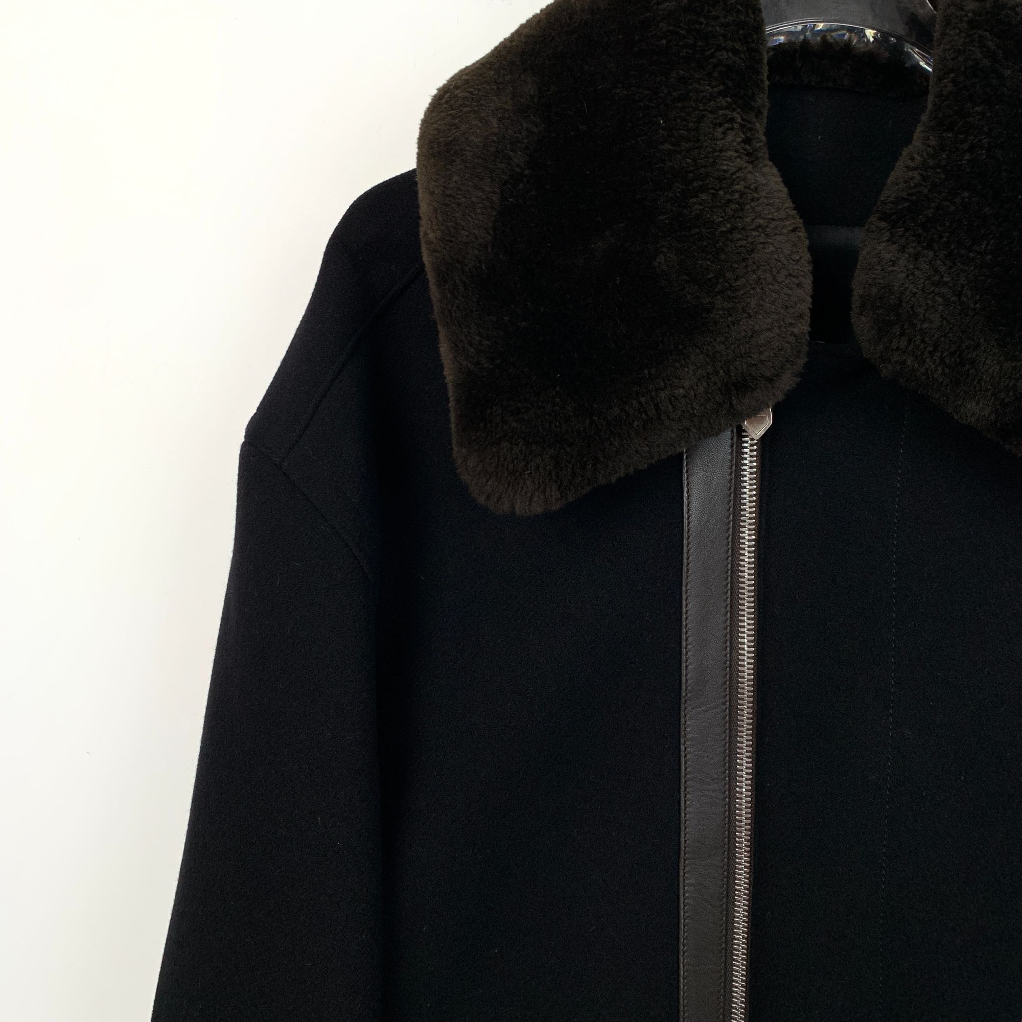 Hermes Hermès Black Wool & Beaver Fur Collar Jacket Size 48 Size US M / EU 48-50 / 2 - 3 Thumbnail