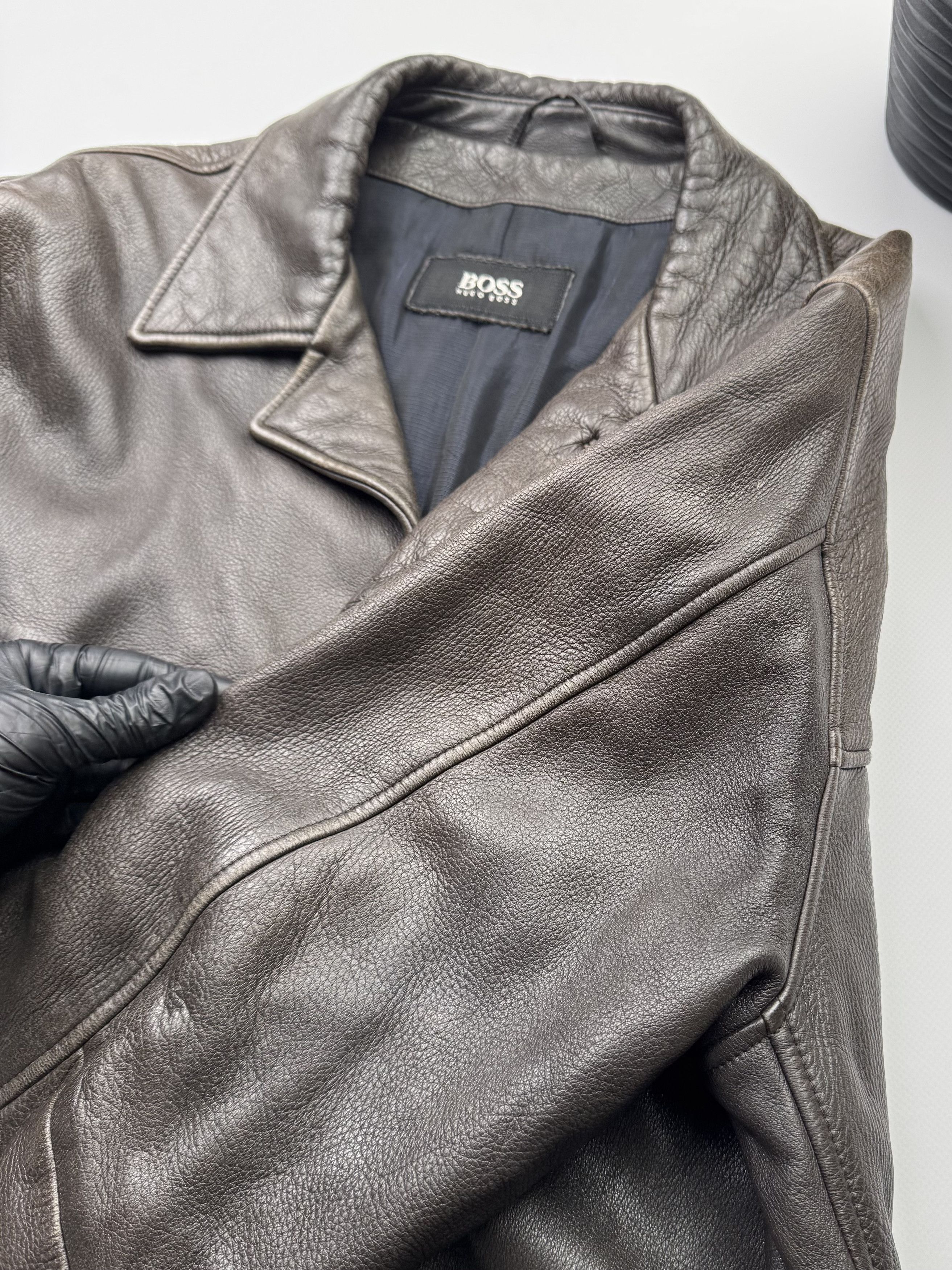 Hugo Boss Hugo Boss Vintage Leather Coat (75) Size US L / EU 52-54 / 3 - 6 Thumbnail