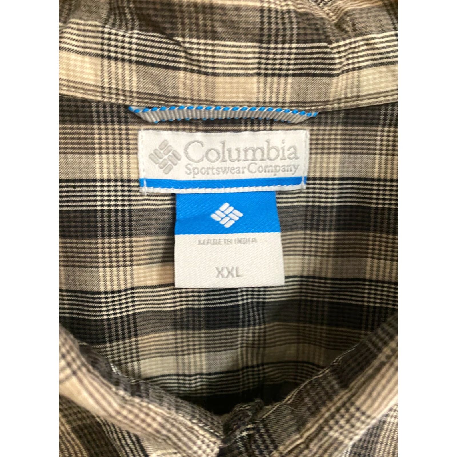 Logo 7 Columbia Mens XXL Shirt Button Front Short Sleeve Multi color Plaid Logo Pocket Size US XXL / EU 58 / 5 - 2 Thumbnail