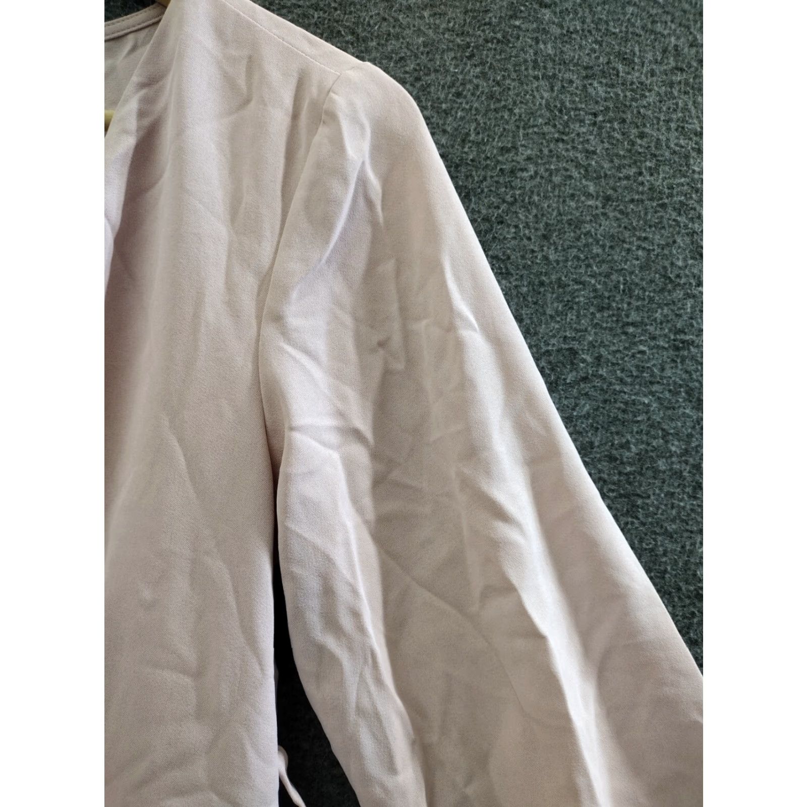 Vintage Wrap Women's Midi Ruffle Dress Long Sleeve V-Neck Beige Size S Size S / US 4 / IT 40 - 7 Thumbnail