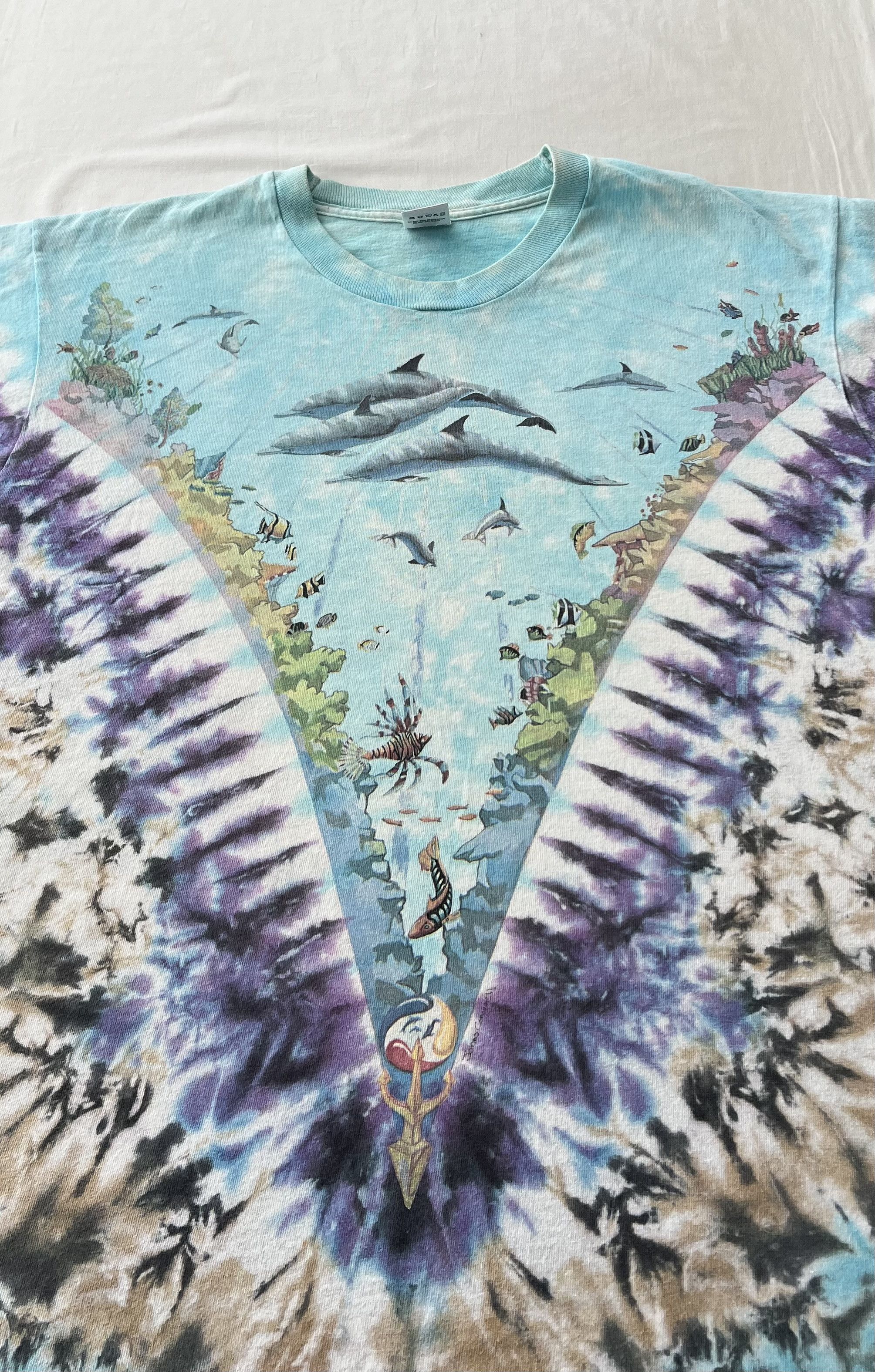 Liquid Blue Vintage 1990 Liquid Blue John Connell Ocean Dolphin T-shirt Size US XL / EU 56 / 4 - 3 Thumbnail
