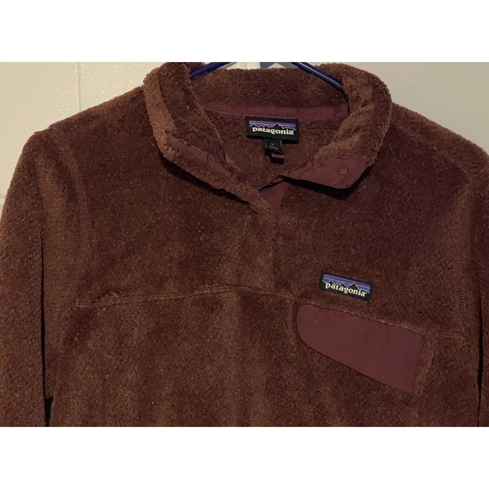 Patagonia Patagonia Women's Large Re Tool Snap T Fleece Pullover Burgundy Jacket Size L / US 10 / IT 46 - 2 Thumbnail