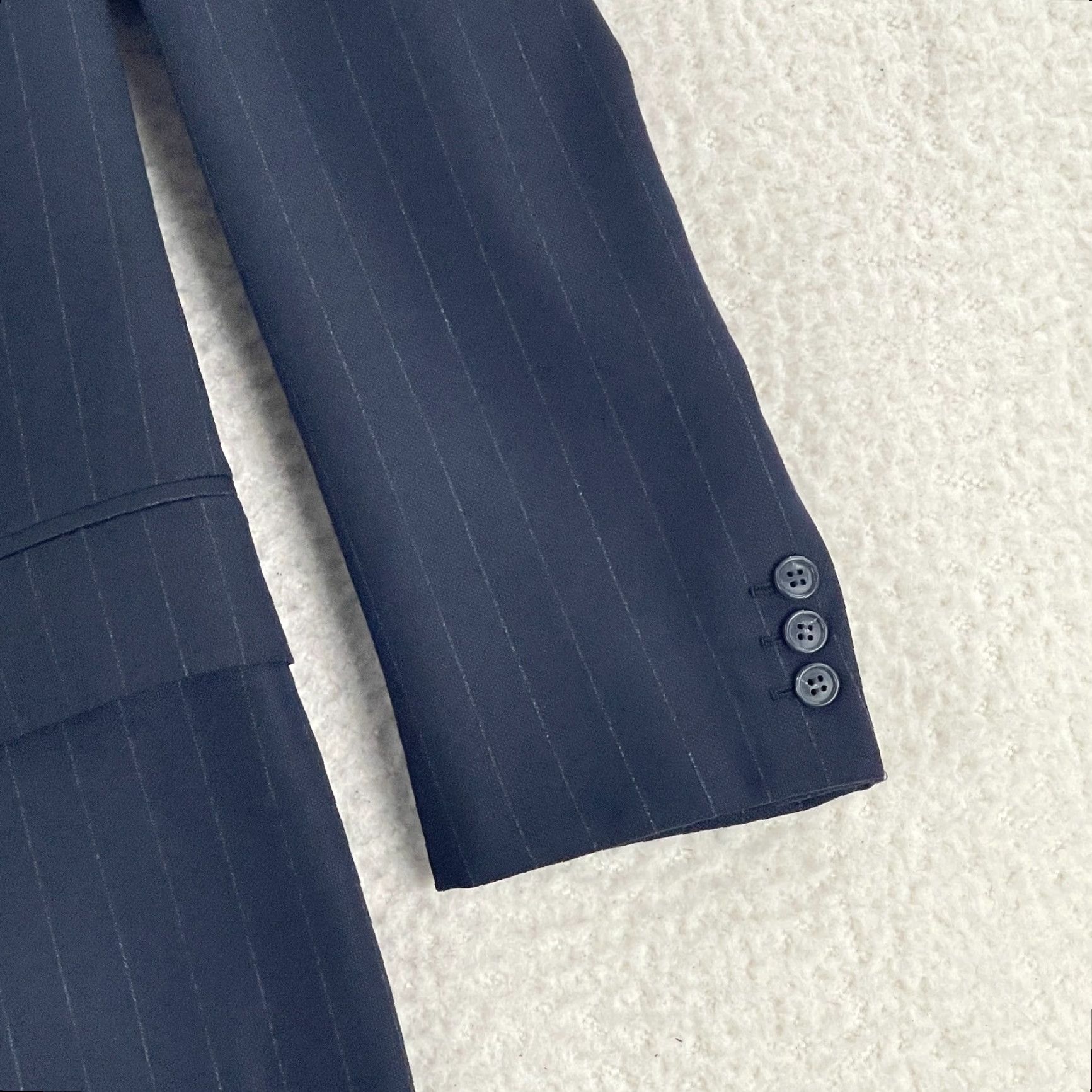 Ermenegildo Zegna Ermenegildo Zegna Blazer Mens Size 44 Blue Striped Three-Button 2 Piece Jacket Suit Long Size 44R - 5 Thumbnail