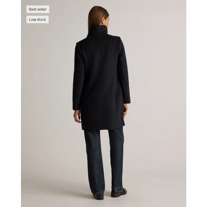 Quince Quince Women's Wool Cocoon Coat Black Size XS Size XS / US 0-2 / IT 36-38 - 5 Thumbnail