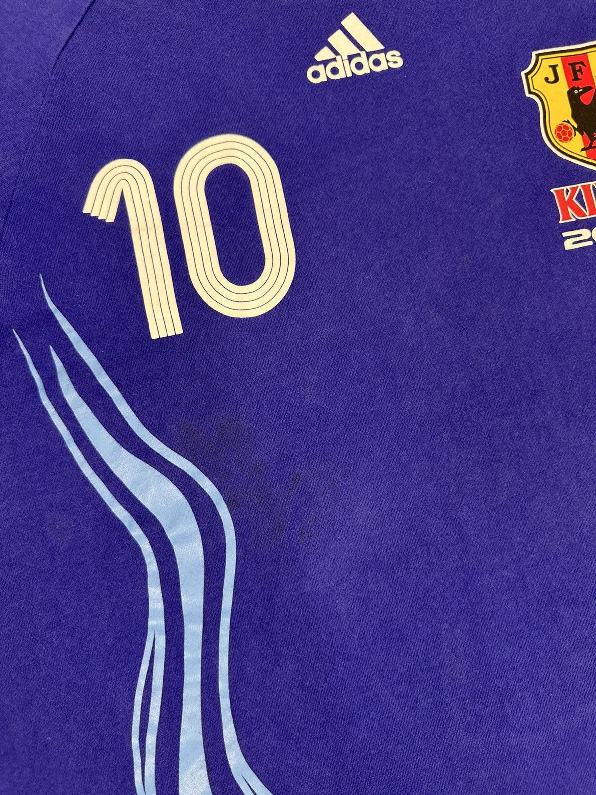 Adidas Rare🔥Vintage Y2K Samurai Blue JFA Shirt Big Logo Spell Out Size US M / EU 48-50 / 2 - 3 Thumbnail