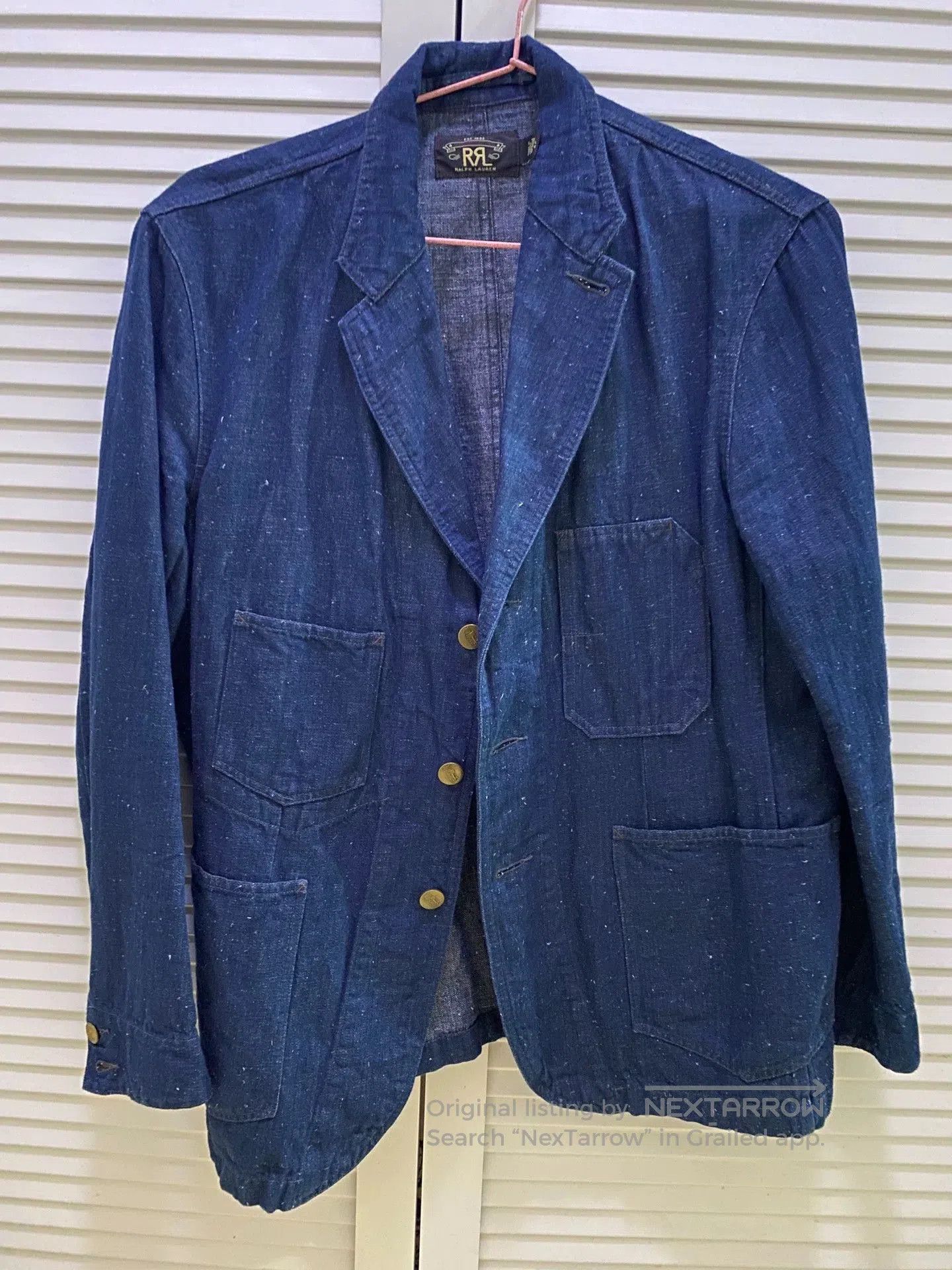 RRL Ralph Lauren RRL Cotton-Linen Denim Casual Blazer. Size US L / EU 52-54 / 3 - 1 Thumbnail