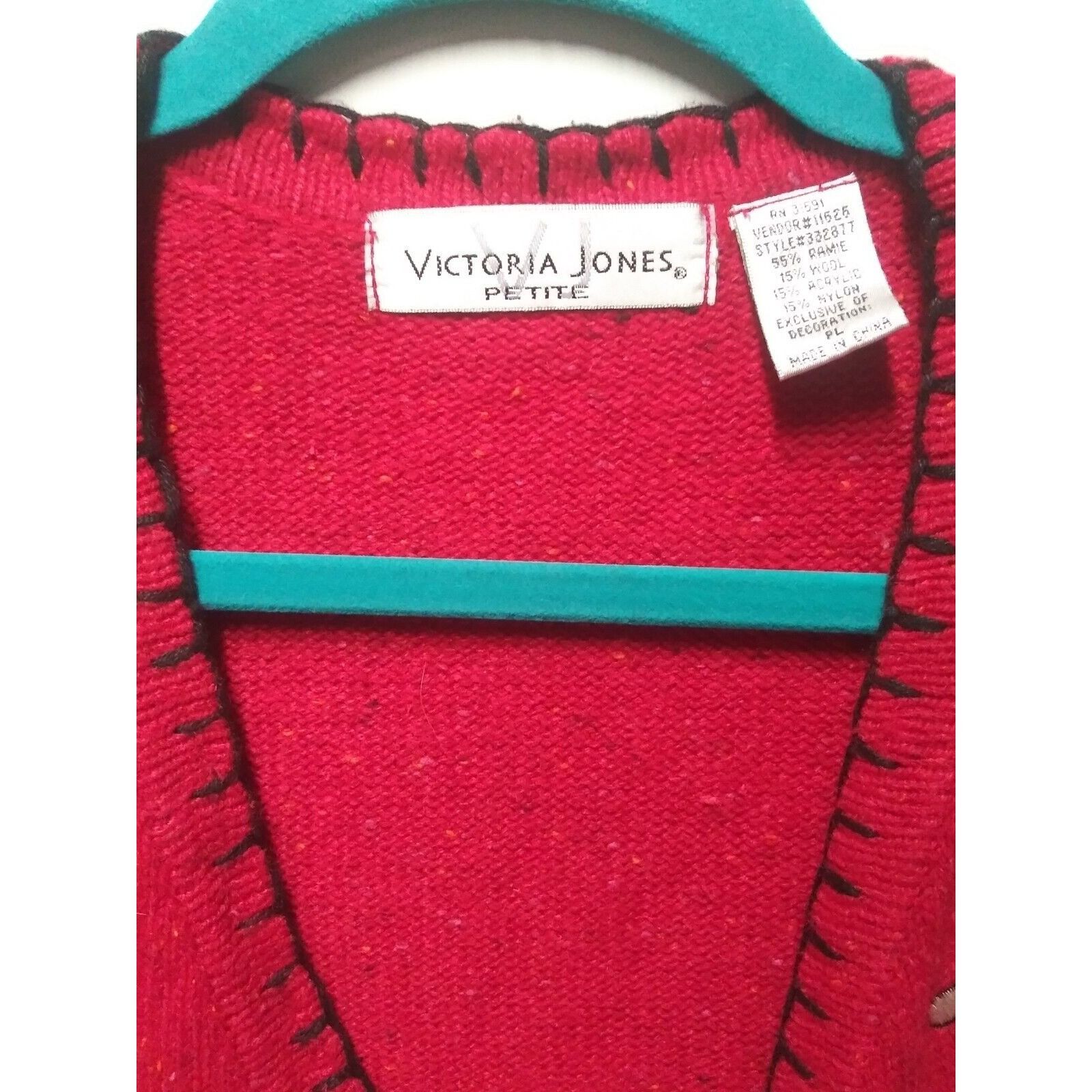 Vintage Victoria Jones Christmas Sweater Vest Red Angels Gift boxes Size L / US 10 / IT 46 - 3 Thumbnail