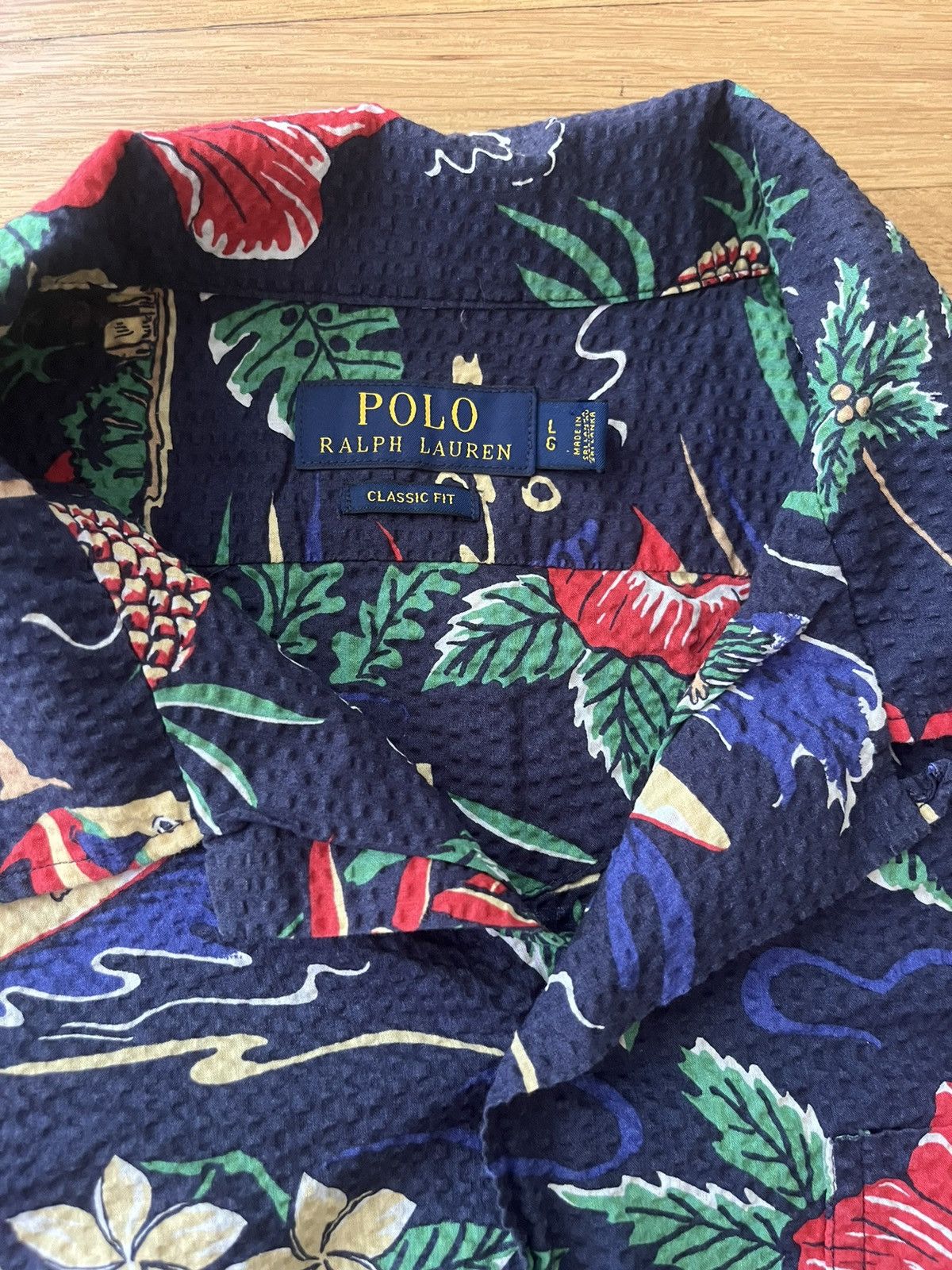 Polo Ralph Lauren Polo Ralph Lauren Hawaiian Floral Camp Seersucker Size US L / EU 52-54 / 3 - 2 Thumbnail