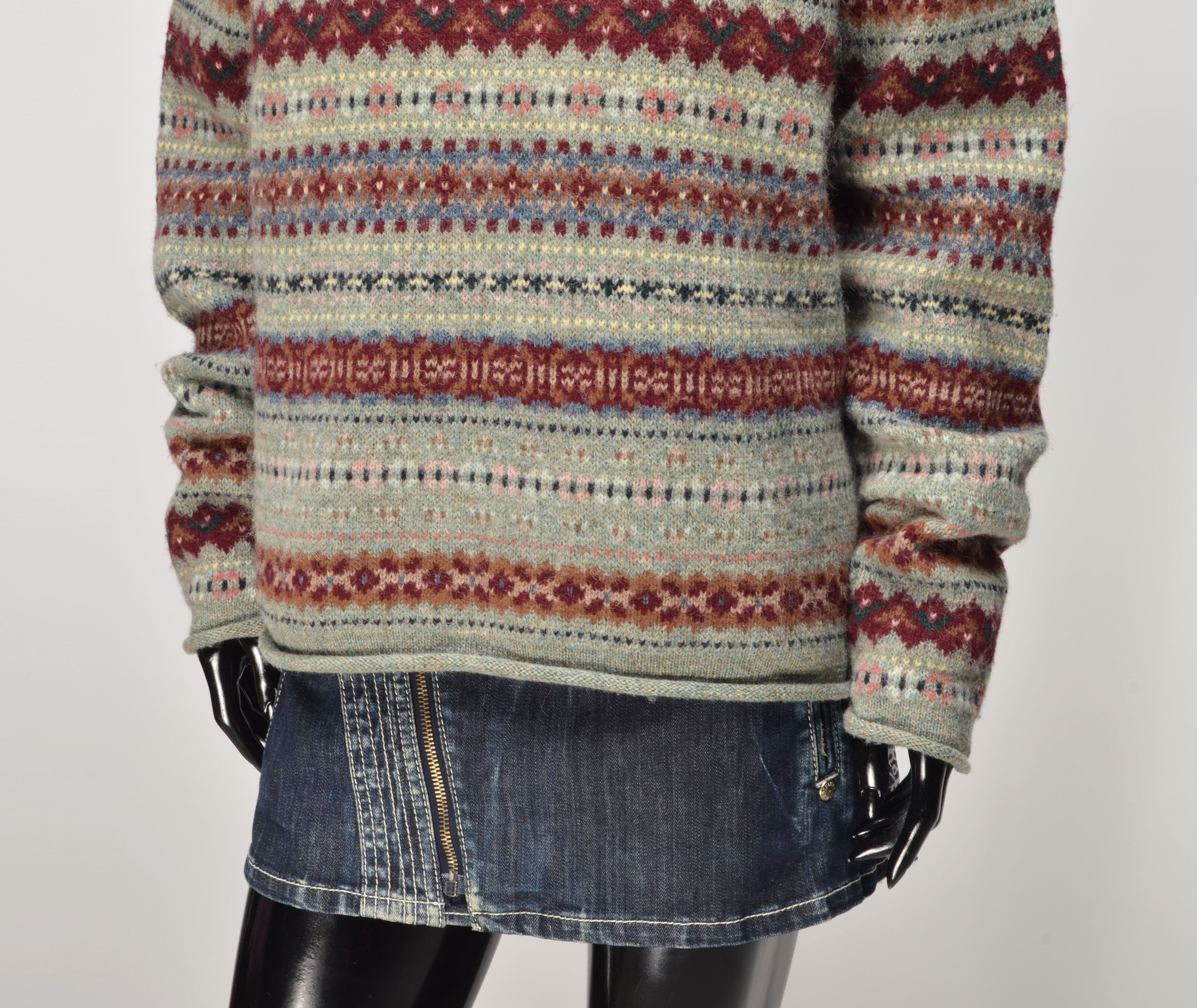 Eddie Bauer Vintage Eddie Bauer 90's Cottagecore Fair Isle Wool Sweater Size L / US 10 / IT 46 - 3 Thumbnail