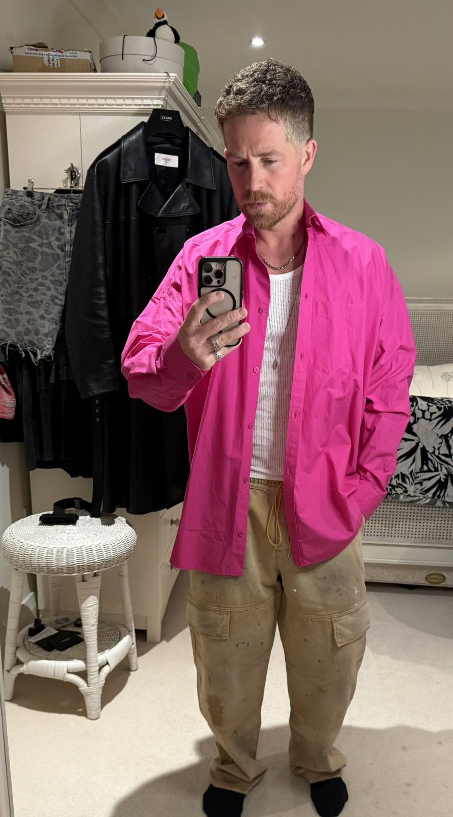 Balenciaga $1.3k FW23 Balenciaga Demna logo pink oversized shirt rare Size US L / EU 52-54 / 3 - 2 Thumbnail