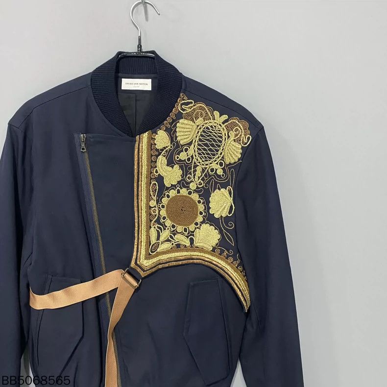 Dries Van Noten dries van noten Navy blue jacket with diagonal zipper 2503- Size US S / EU 44-46 / 1 - 3 Thumbnail