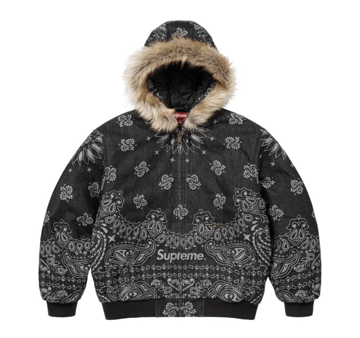 Supreme Supreme Bandana Jacquard Denim Hooded Work Jacket Size US XL / EU 56 / 4 - 4 Thumbnail