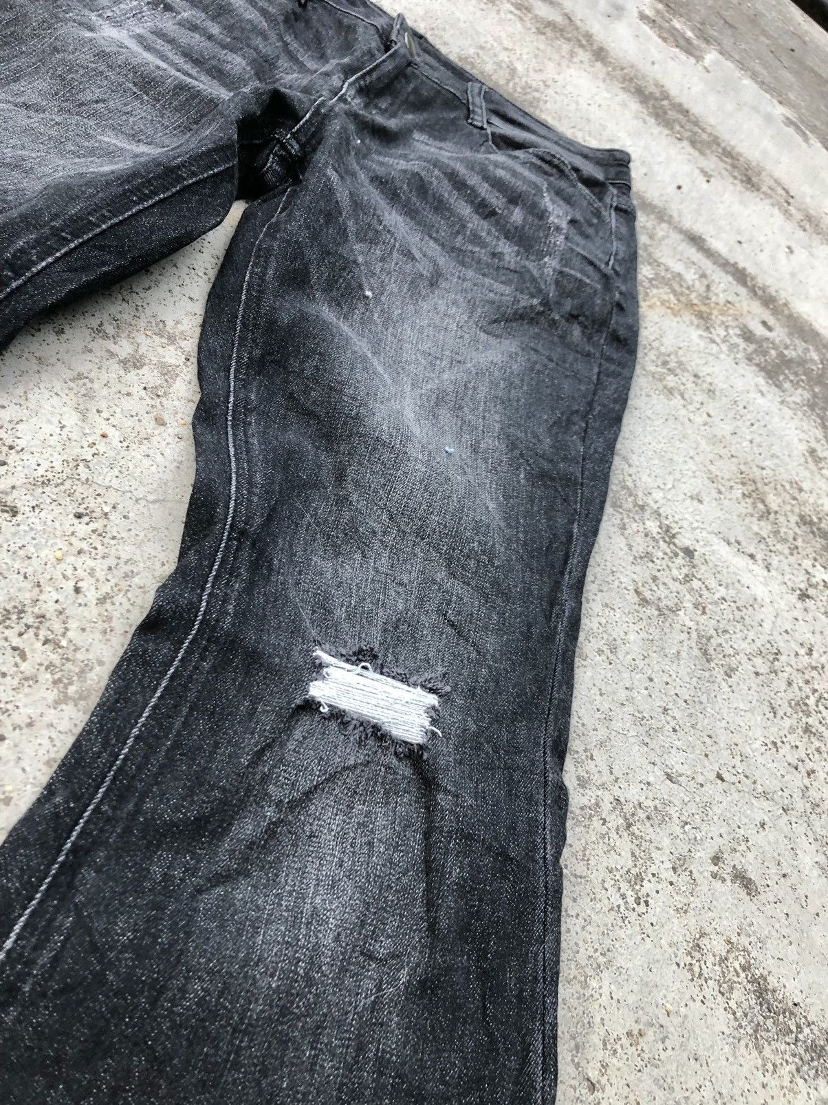 Vintage BELLBOTTOM FLARED STRECTHABLE DISTRESSED DENIM Size 30" / US 8 / IT 44 - 2 Thumbnail