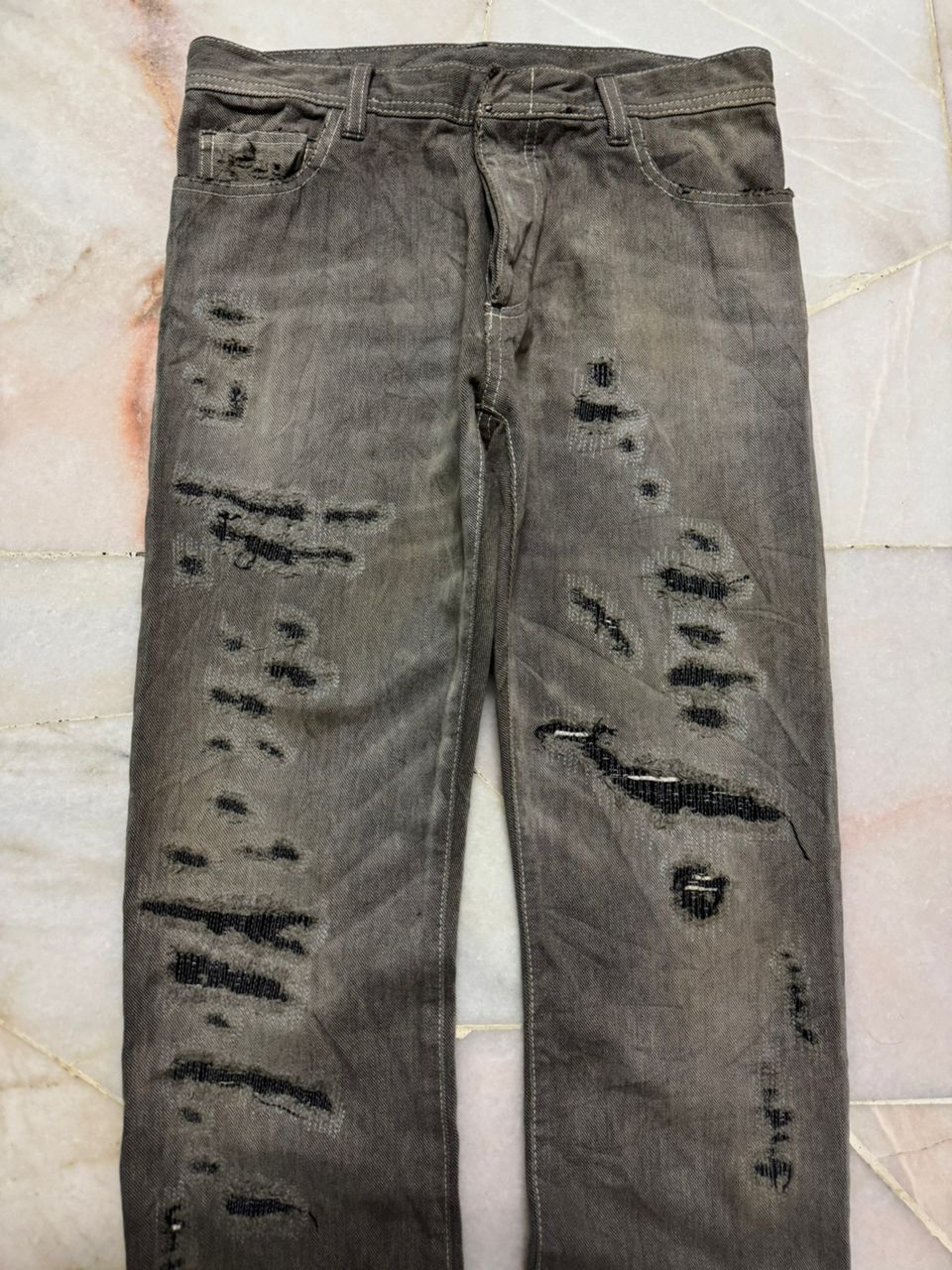 Tornado Mart 💥Sick💥Undercover Style Distressed By Japanese Sashiko Boro Size US 28 / EU 44 - 3 Thumbnail