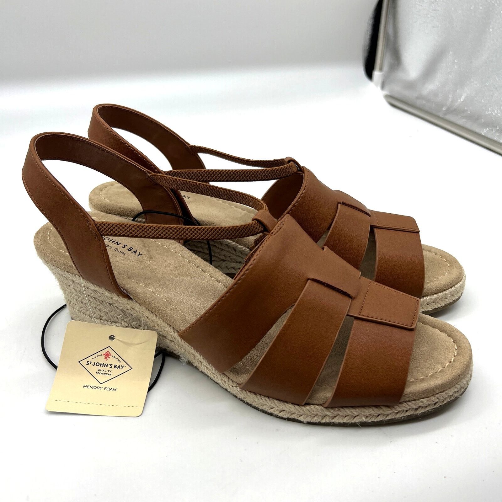 Other St. John's Bay Lexy Womens Sandals Cognac Brown Size 9.5M Size US 9.5 / IT 39.5 - 1 Thumbnail