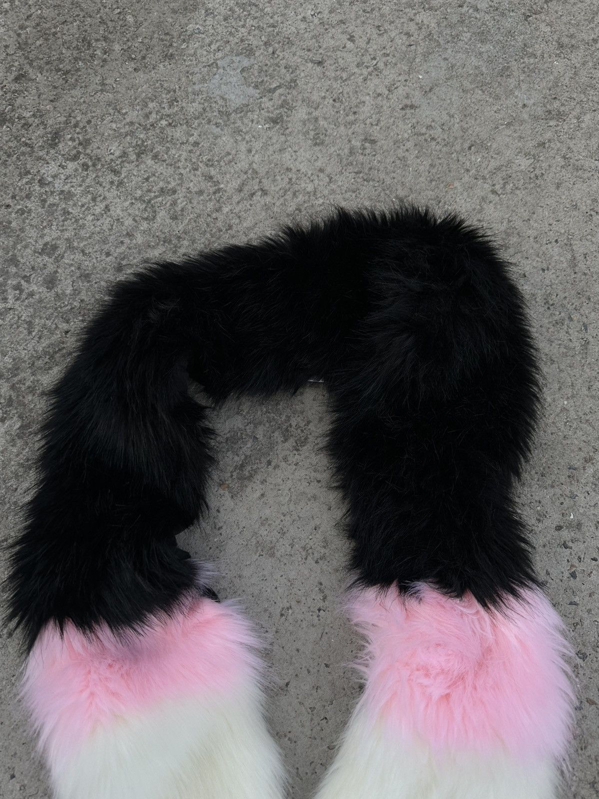 Japanese Brand × Number (N)ine Vintage Japanese Style Scarf Faux Fur Punk Gothic Y2K 00s Size ONE SIZE - 5 Thumbnail