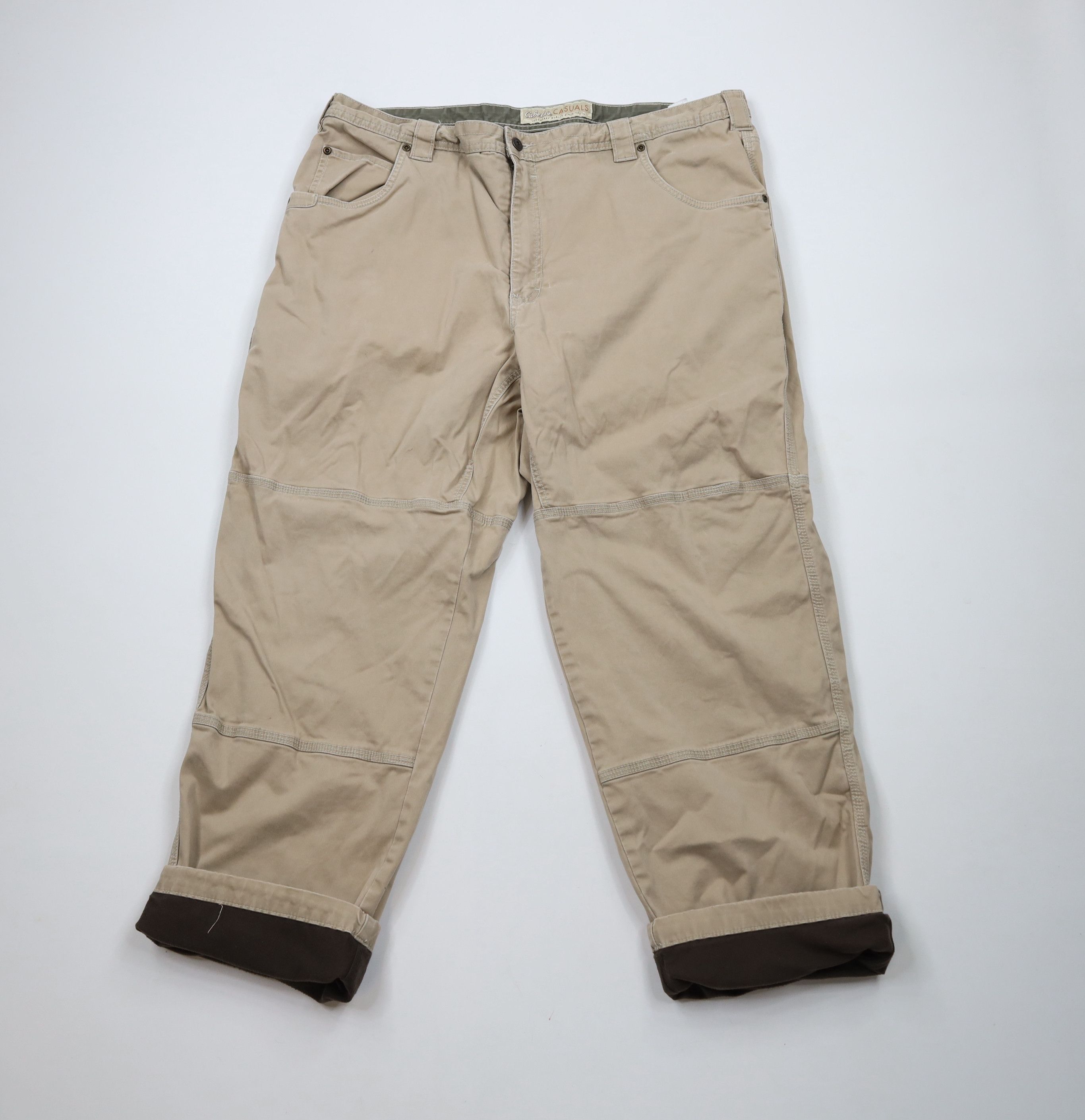 Cabelas × Vintage Vintage Cabelas Double Knee Fleece Lined Wide Leg Pants Size US 42 / EU 58 - 1 Thumbnail