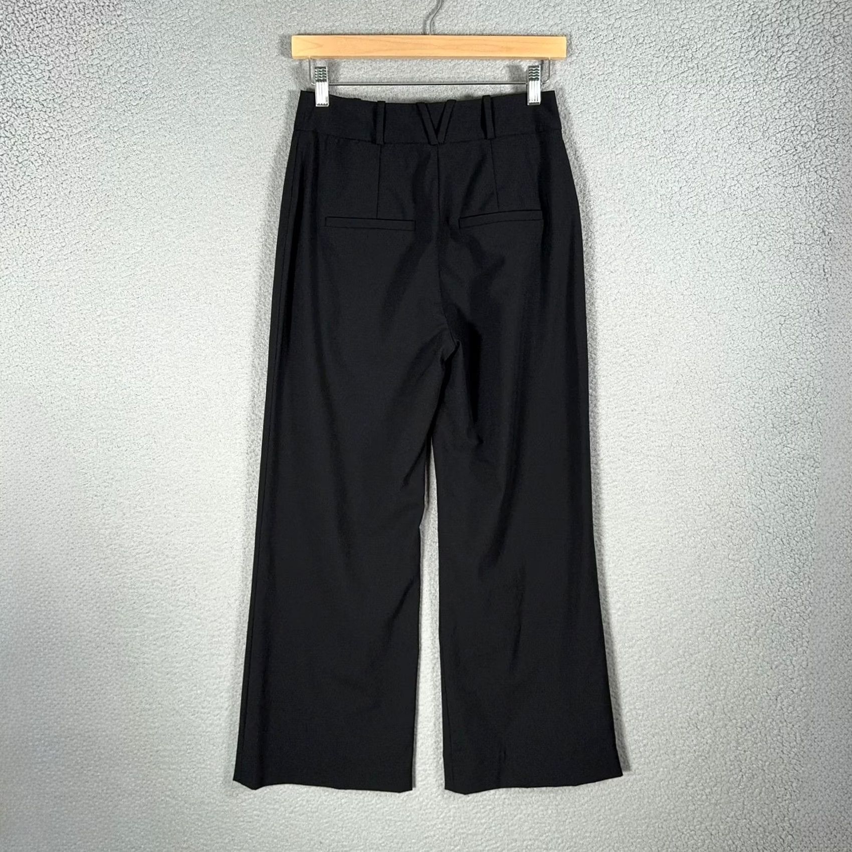 Veronica Beard VERONICA BEARD Pants Womens 2 Black Ollie Wool Blend Wide Leg Dress trousers Dress Pants Womens (Black) Size 26" / US 2 / IT 38 - 3 Thumbnail