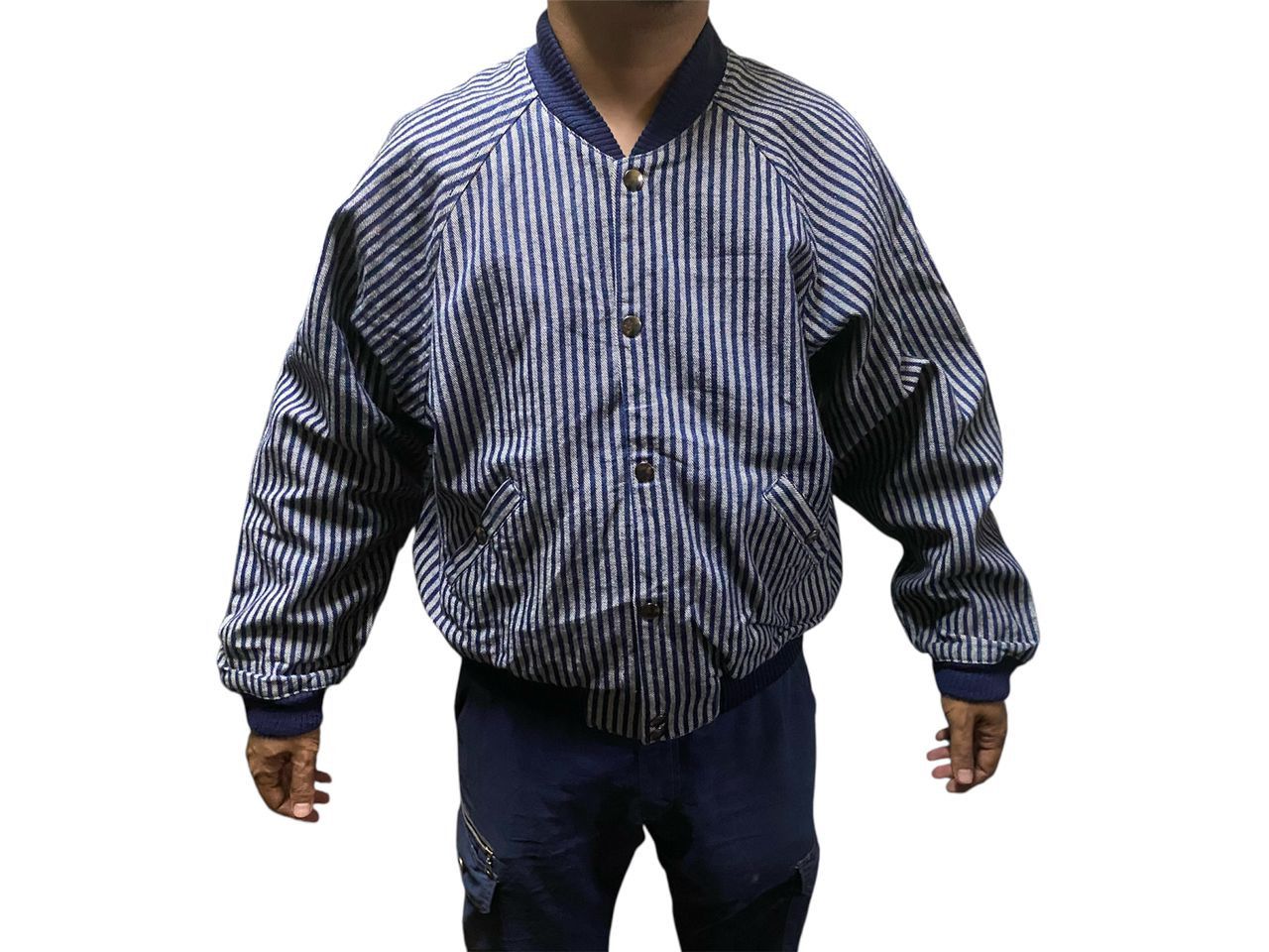 Japanese Brand × Vintage Vintage pineapple county stripe denim snap button jacket Size US M / EU 48-50 / 2 - 16 Thumbnail