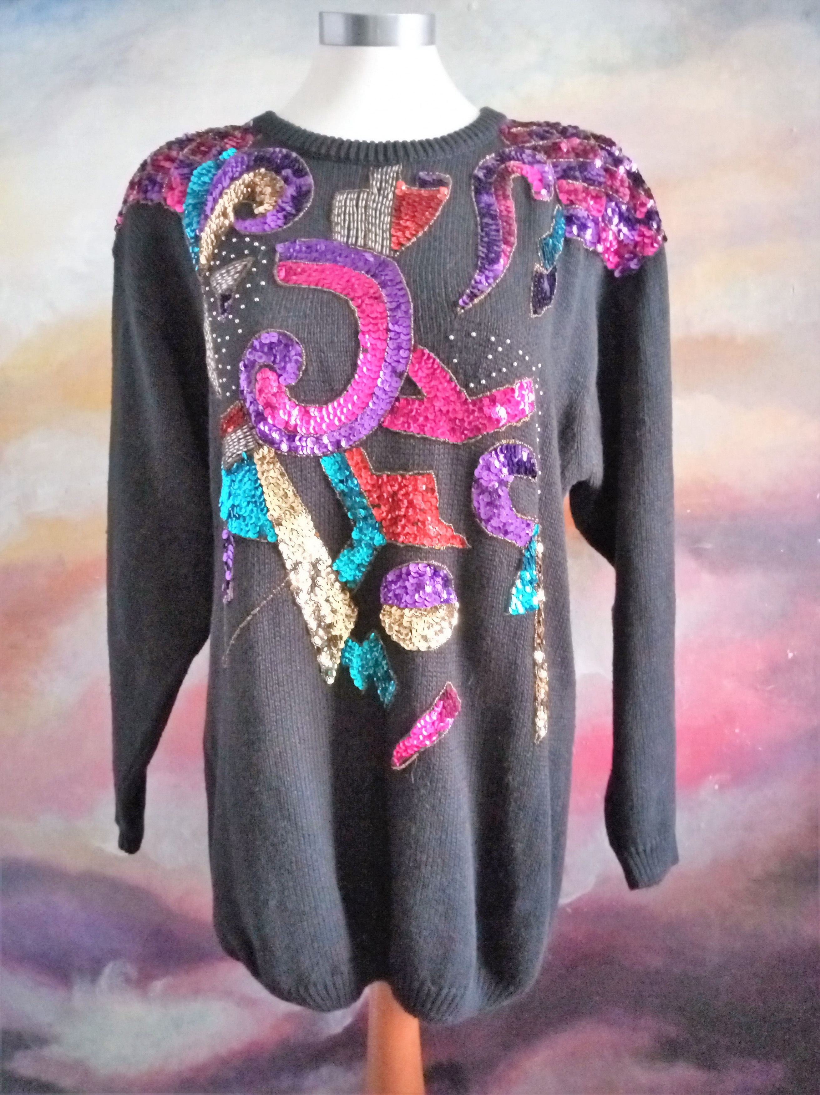 Vintage Unisex True Vintage Sequin Sweater Size ONE SIZE - 1 Thumbnail