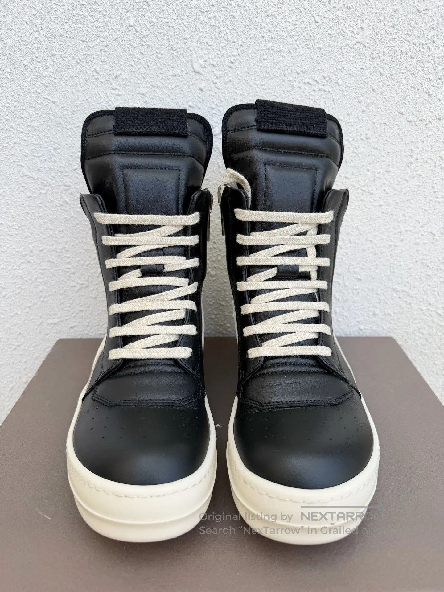 Rick Owens Rick Owens New Black White Leather High-Top. Size US 5 / IT 35 - 3 Thumbnail