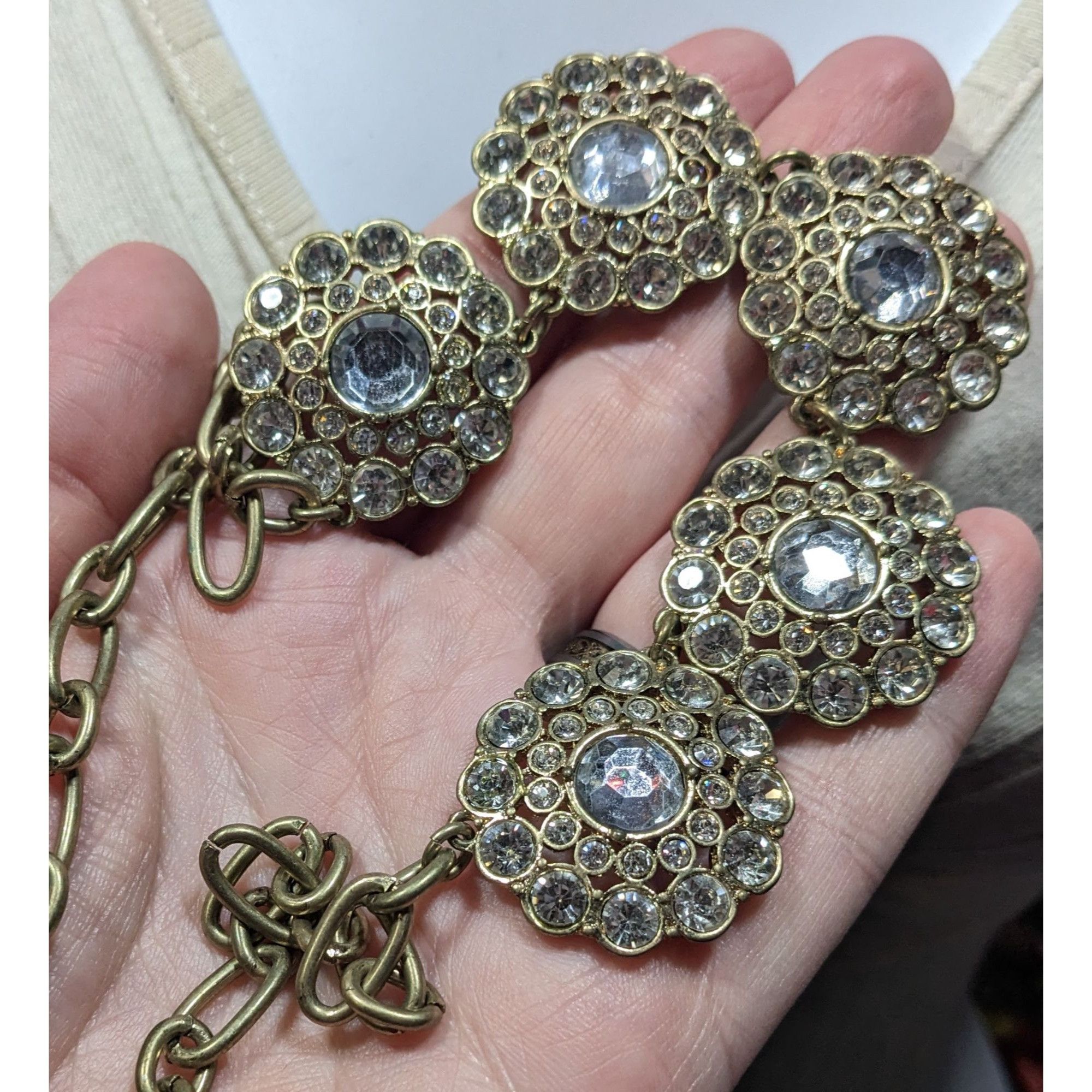 J.Crew J.Crew Preppy Glam Rhinestone Medallion Necklace Size ONE SIZE - 5 Thumbnail