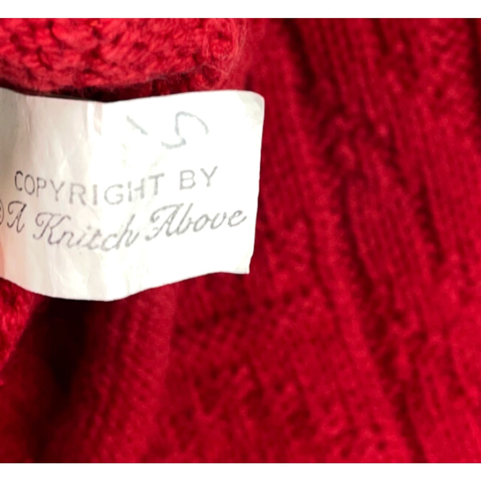 Vintage VTG 90s Red Hand Knit High Neck Sweater USA Made Heavyweight Oversized S Womens Pullover Knit Style Casual 100% Cotton Pattern Solid Knit Size S / US 4 / IT 40 - 6 Thumbnail