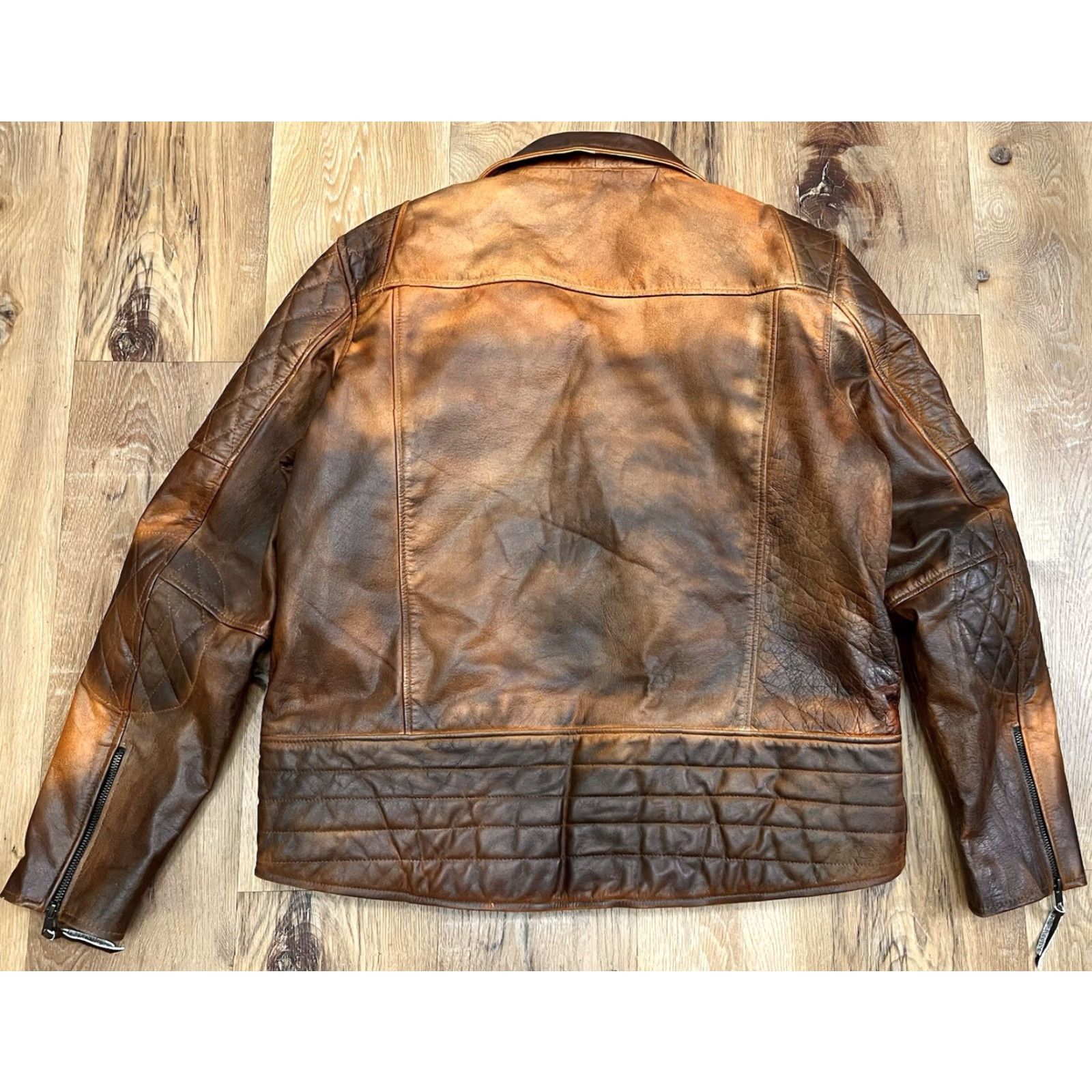 Vintage VINTAGE Patrick James James Leather Moto Jacket Brown Two-Tone 2XL EUC Jacket Mens Bomber Leather Zipper 2XL Brown Vintage Size US XXL / EU 58 / 5 - 5 Thumbnail