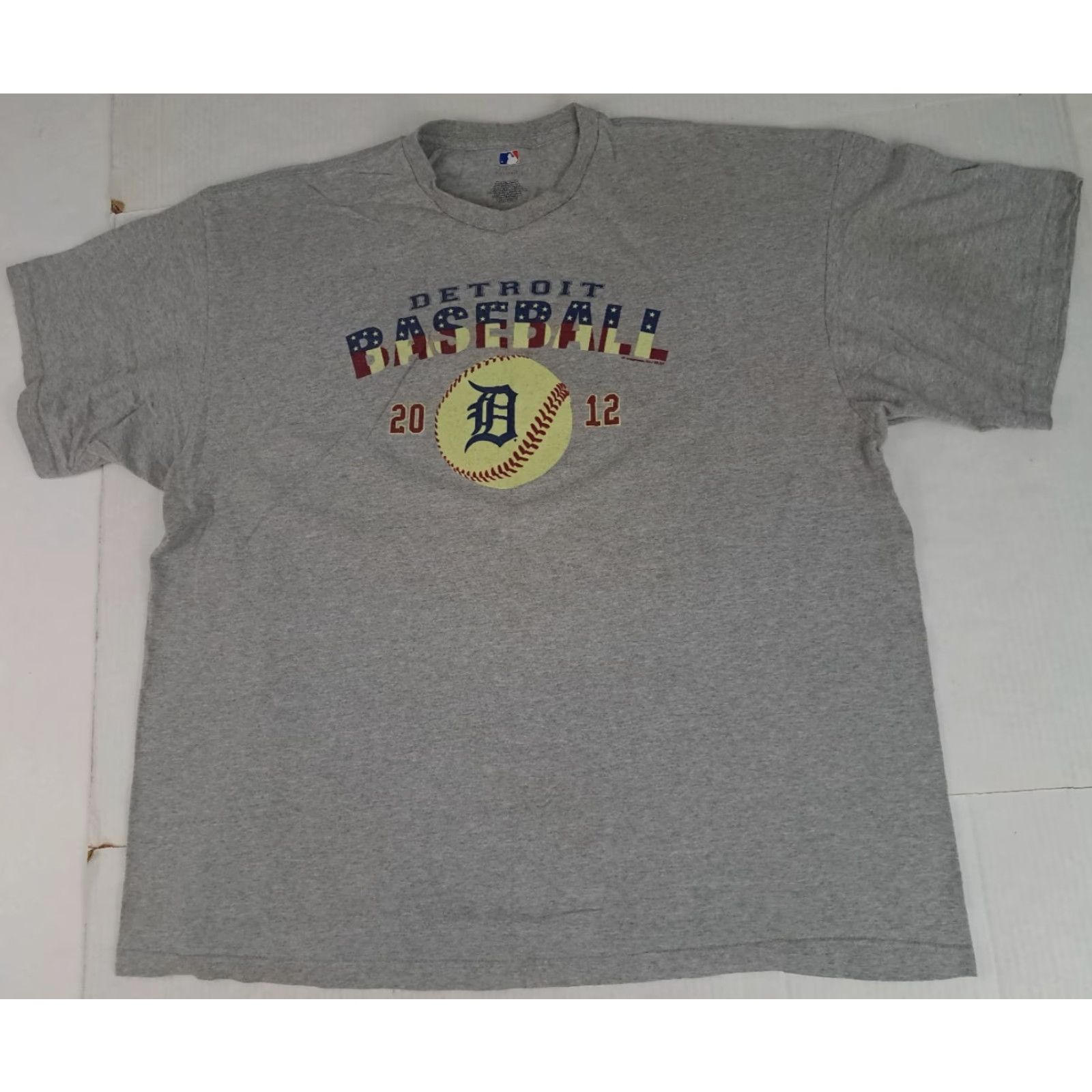 MLB VINTAGE MLB Tigers Detroit Baseball Verlander Patriotic 2012 T-Shirt 3XL Gray Cotton Short Sleeve Crew Neck Unisex Adults Sports Shirt Size US XXL / EU 58 / 5 - 3 Thumbnail