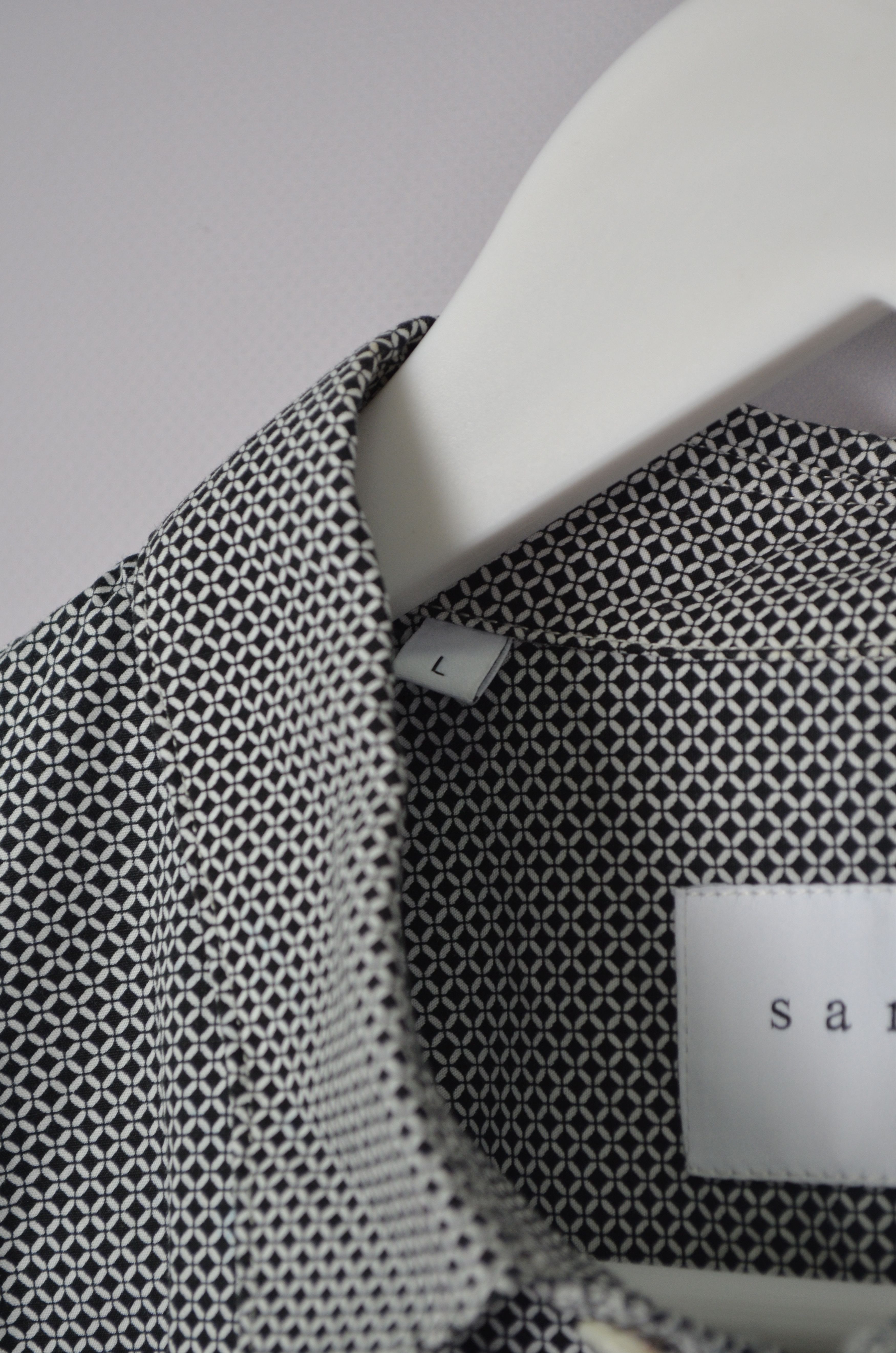 Designer × Sandro SANDRO White Black Abstract Print Shirt Size L Size US L / EU 52-54 / 3 - 7 Thumbnail