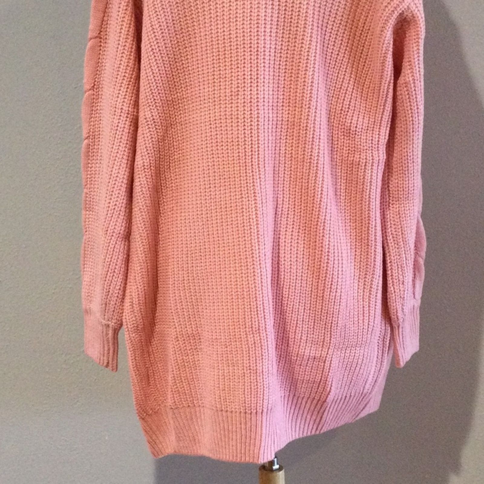 Other Unbranded Pink Acrylic Knit Oversized Cardigan Sweater Small Size S / US 4 / IT 40 - 9 Thumbnail
