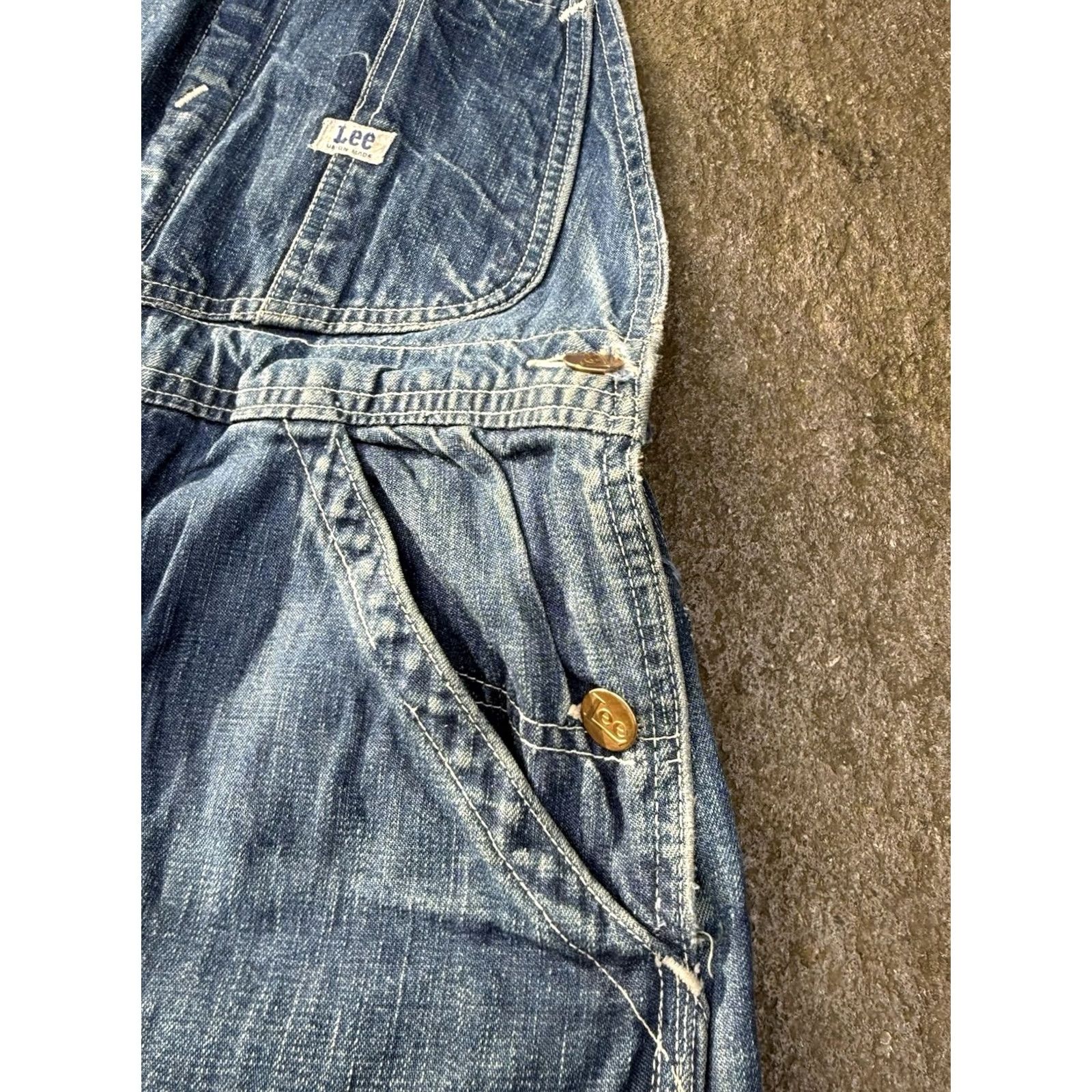 Lee VINTAGE Lee Overalls Men’s S/M 40’s Long L Sanforized Jelt Denim Size US 30 / EU 46 - 5 Thumbnail