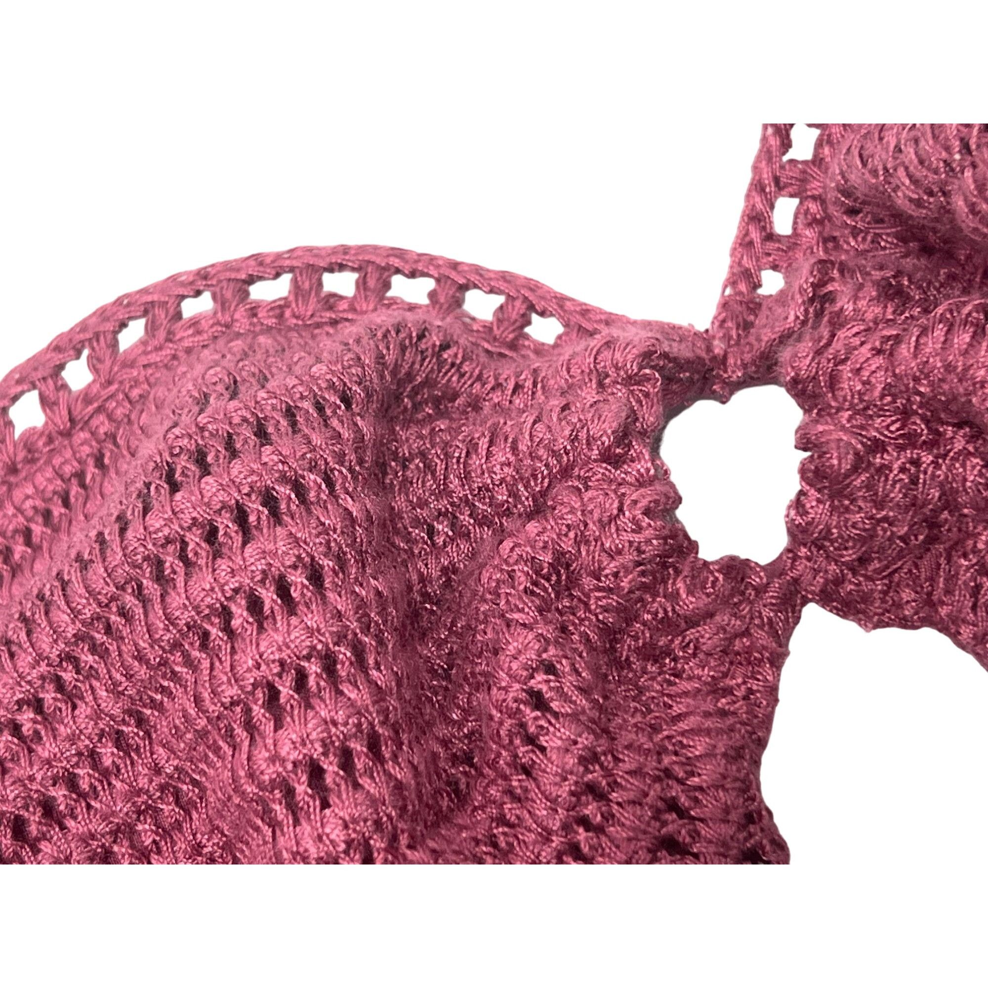 Other Shade & Shore - Women's Crochet Bandeau Bikini Top - Pink - Size ONE SIZE - 9 Thumbnail