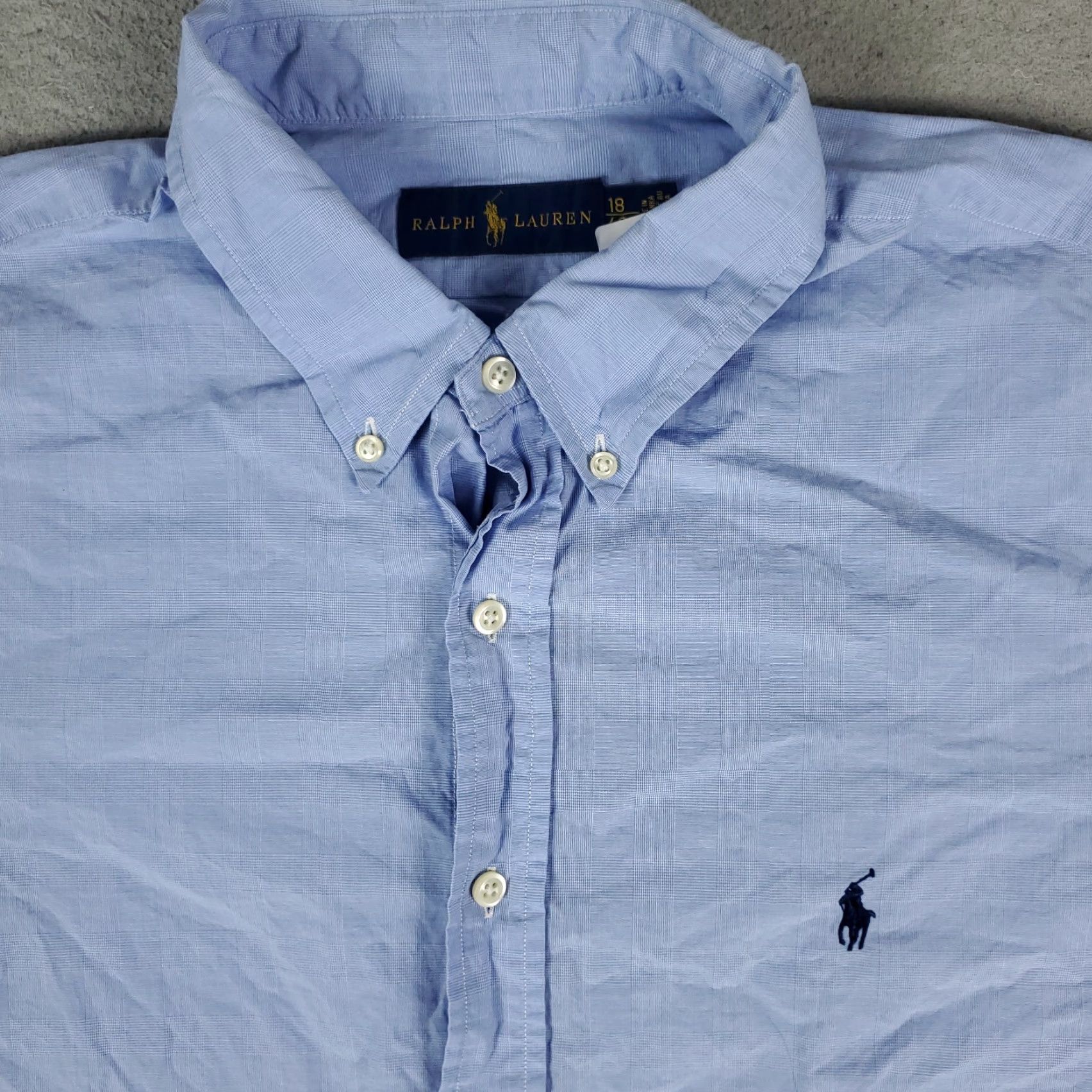 Ralph Lauren Ralph Lauren Shirt Mens Size 18 Blue Pony Dress Shirt Button Up Long Sleeve Size 48R - 2 Thumbnail